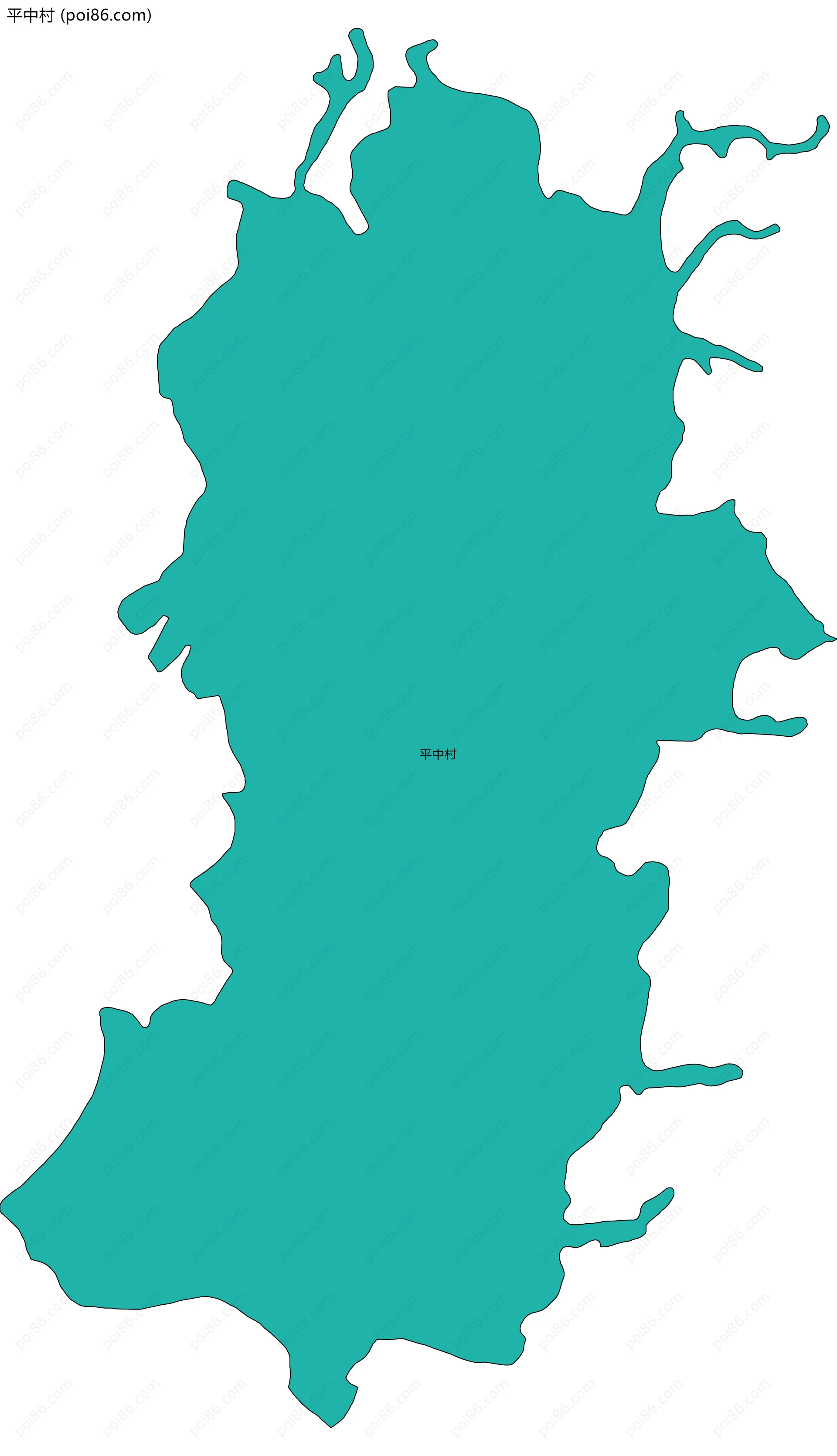 平中村边界地图