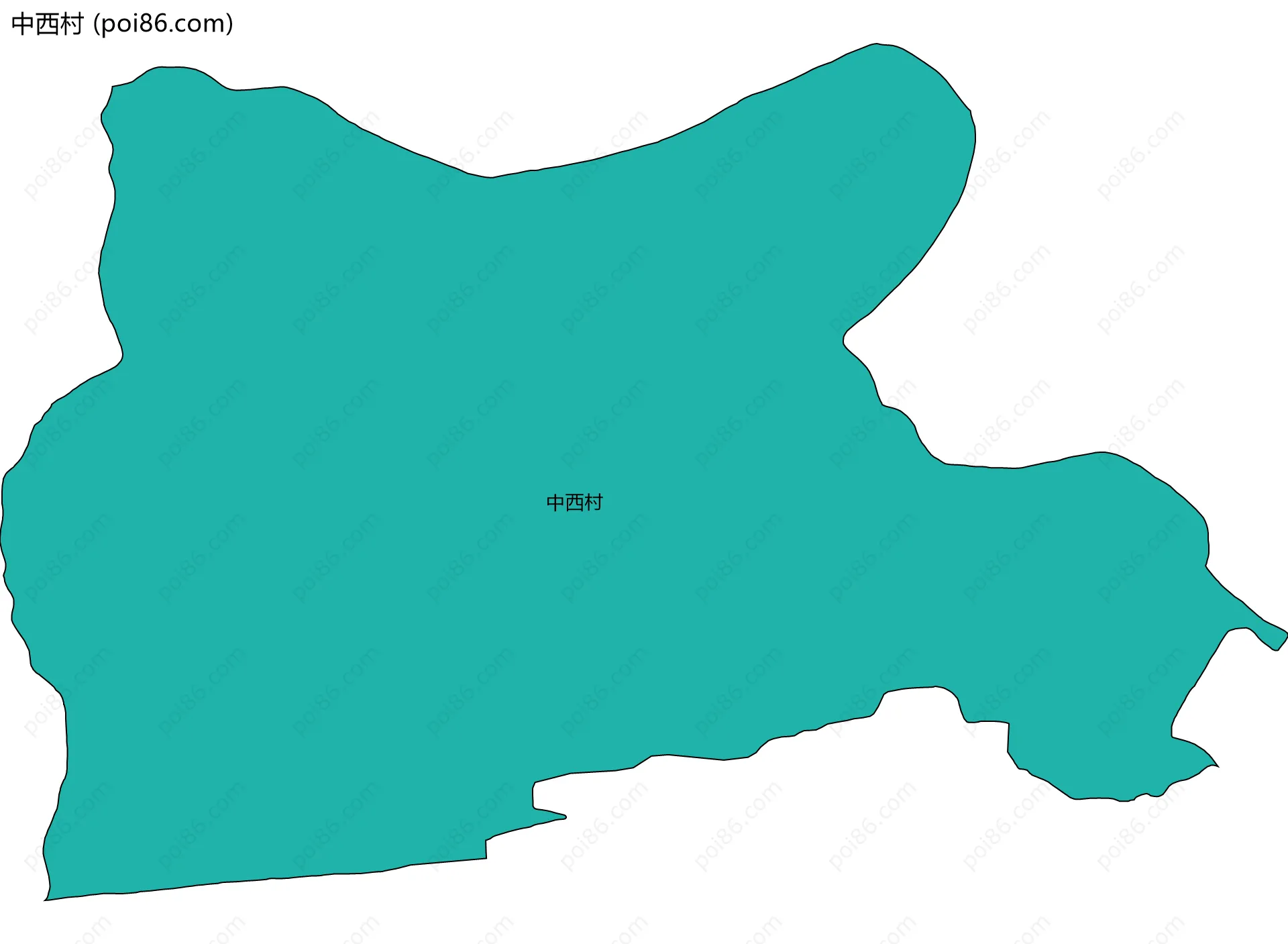 中西村边界地图