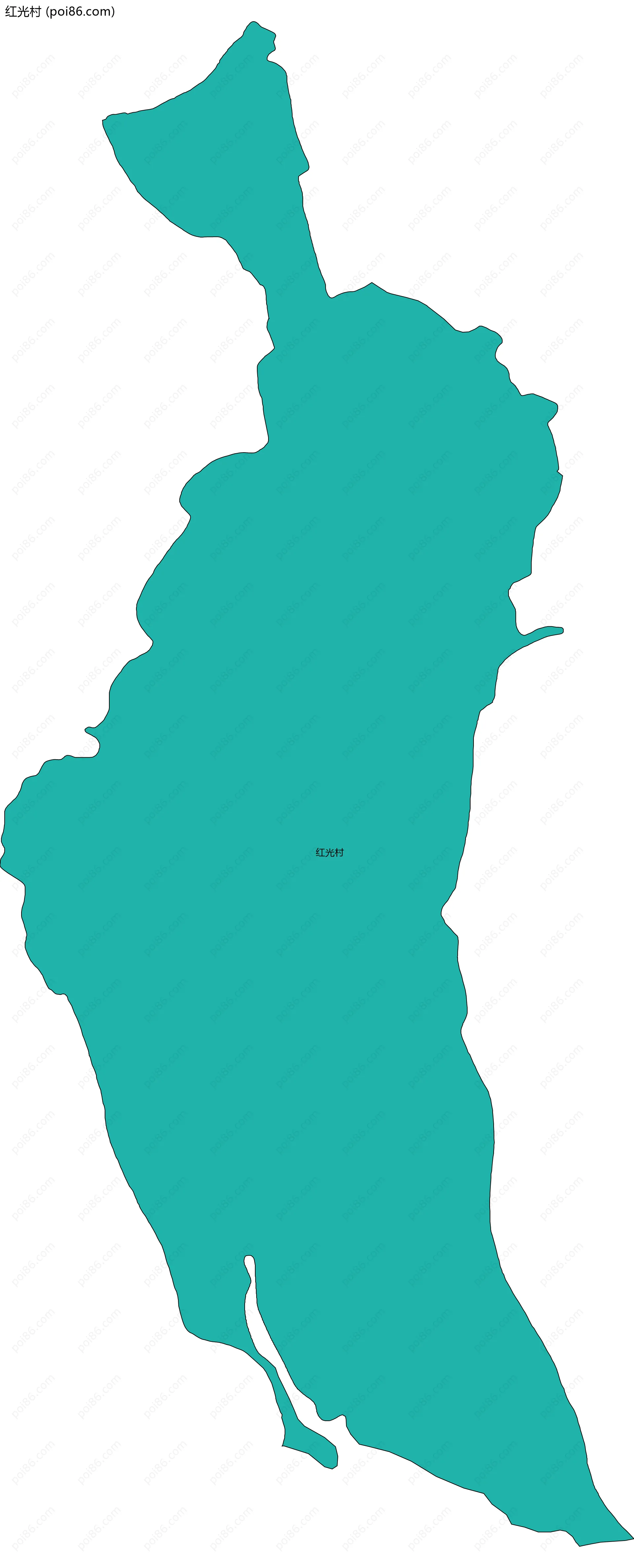 红光村边界地图