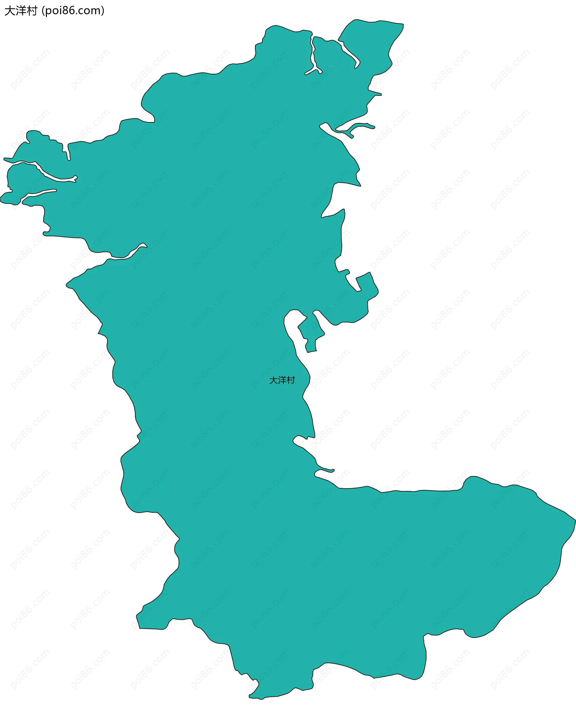 大洋村边界地图