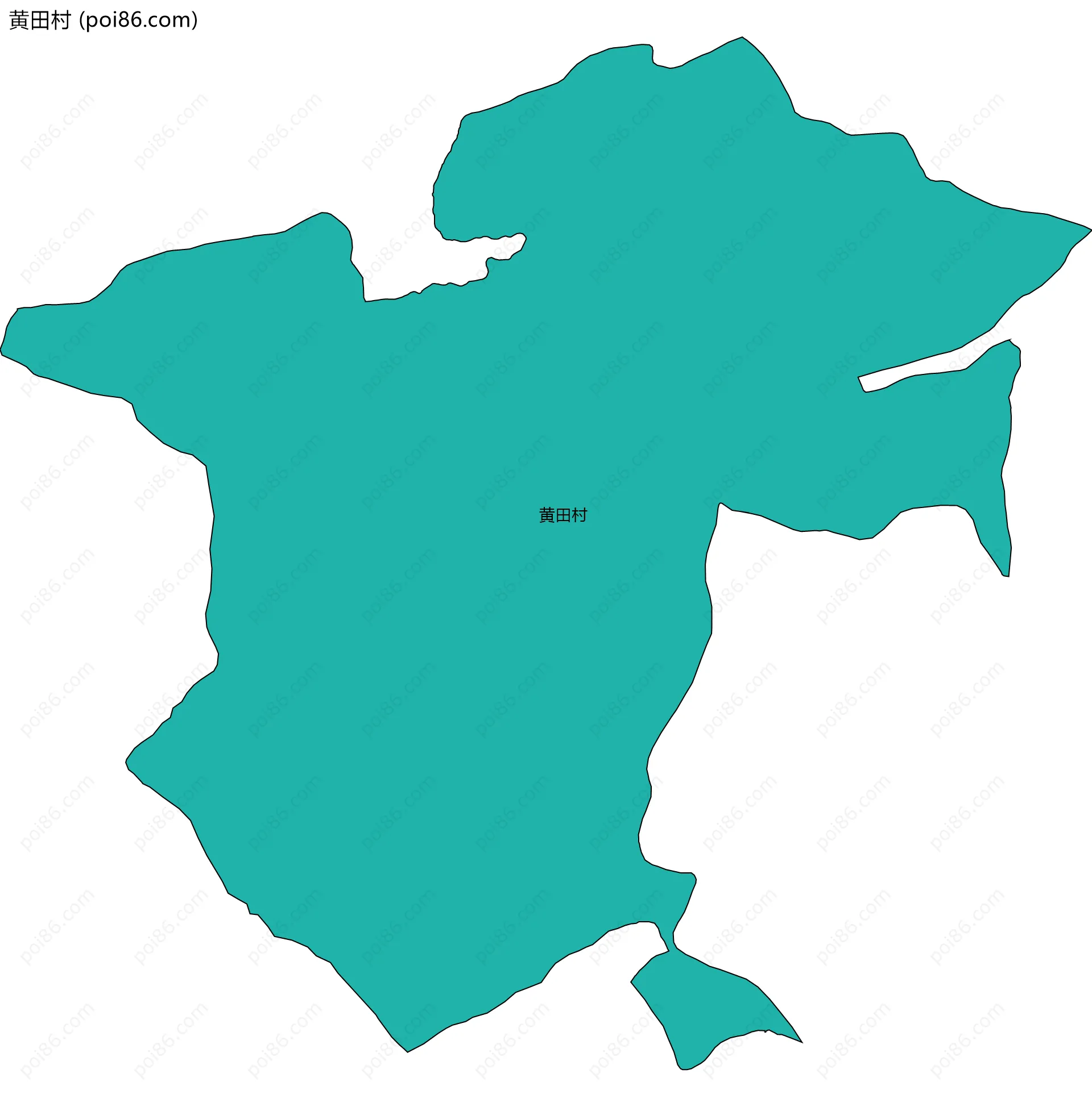 黄田村边界地图