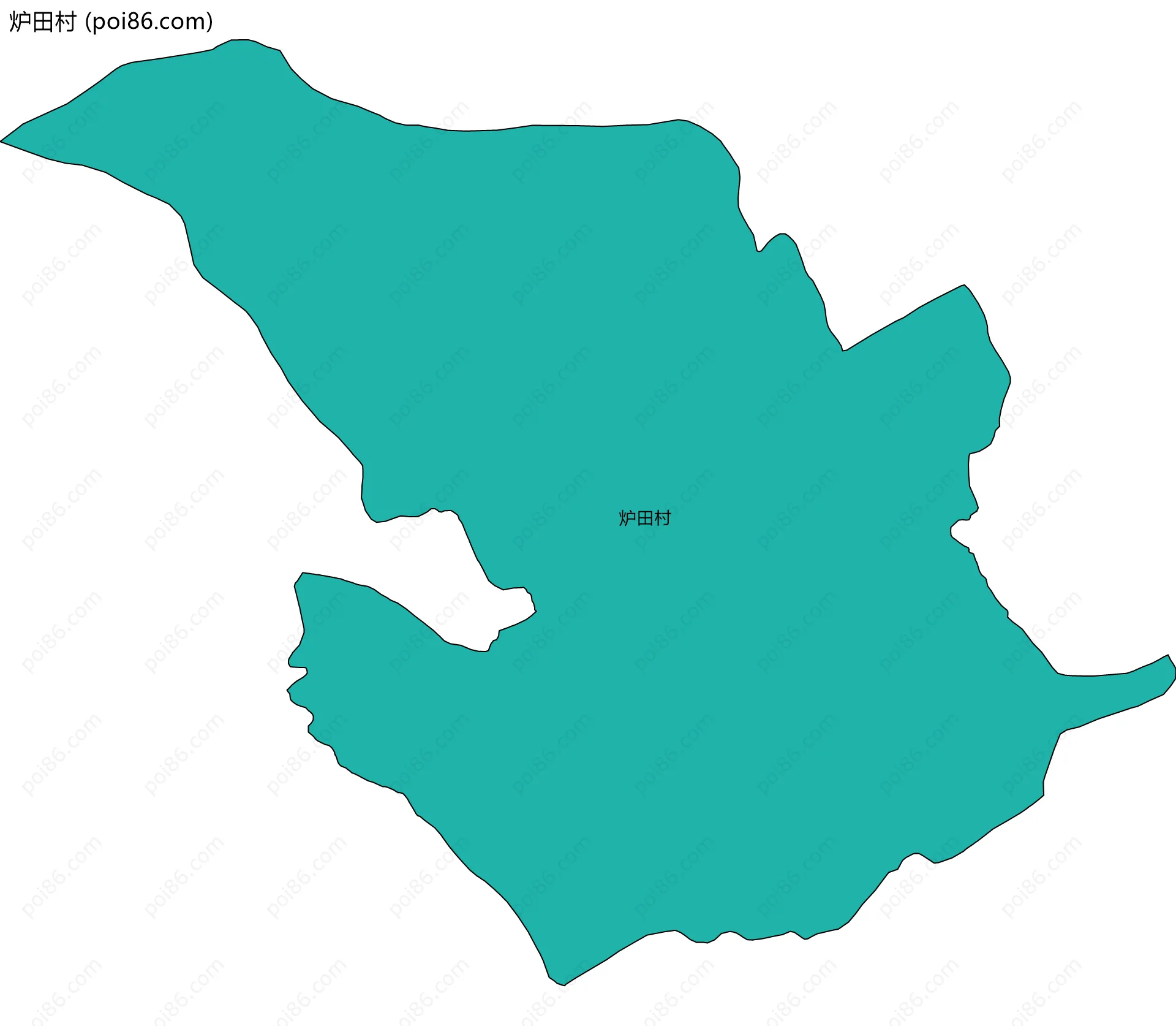 炉田村边界地图