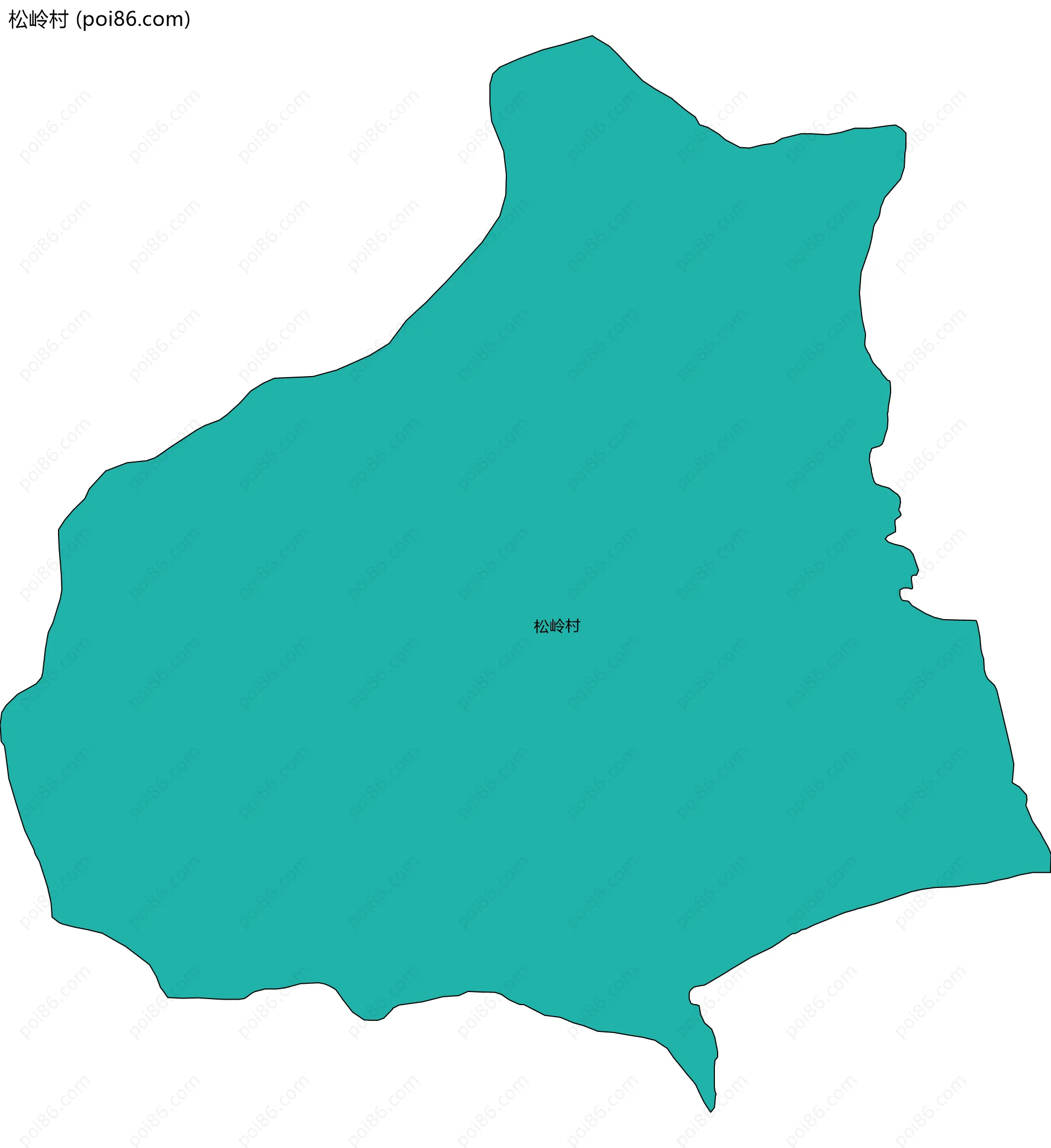 松岭村边界地图