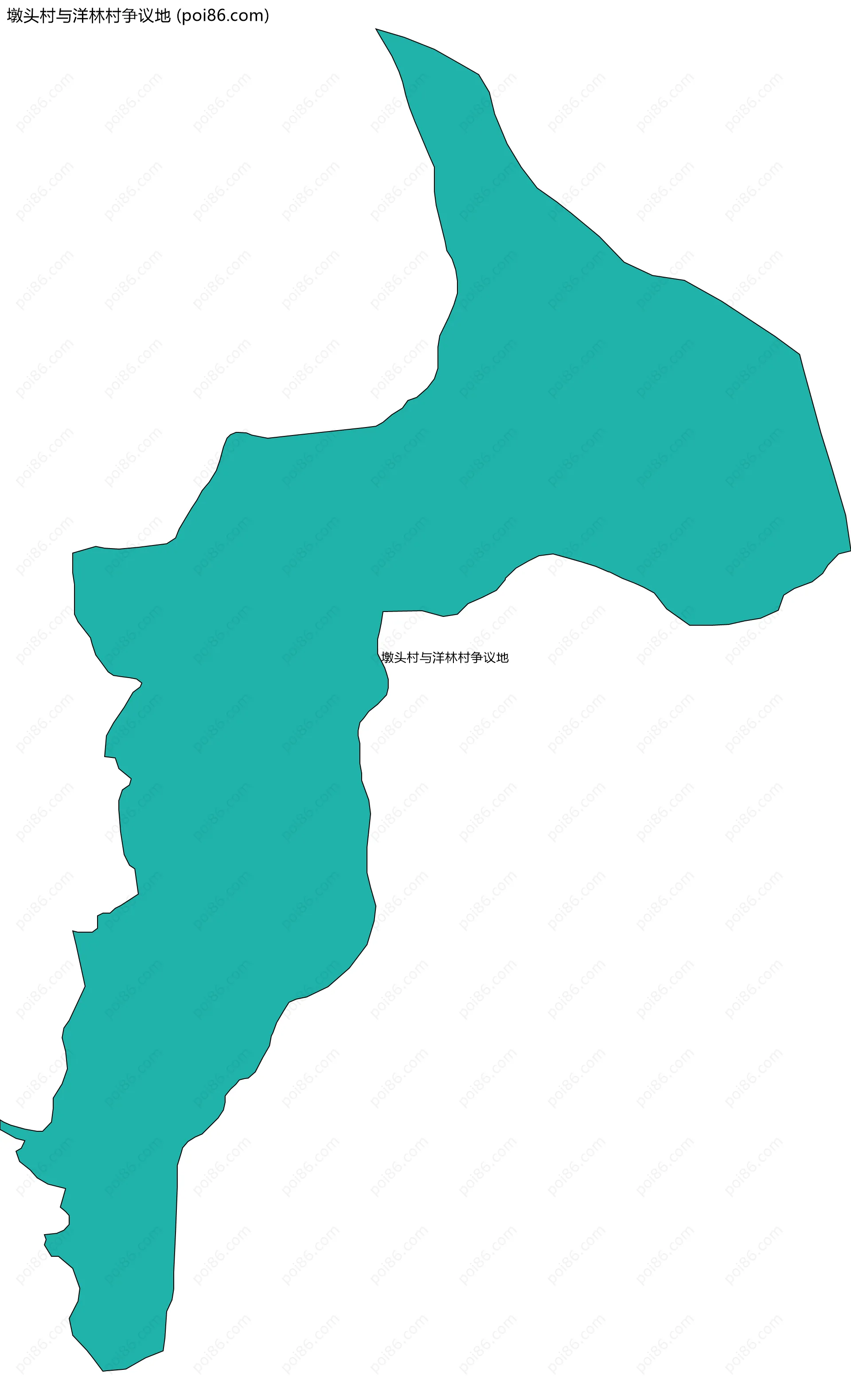 墩头村与洋林村争议地边界地图