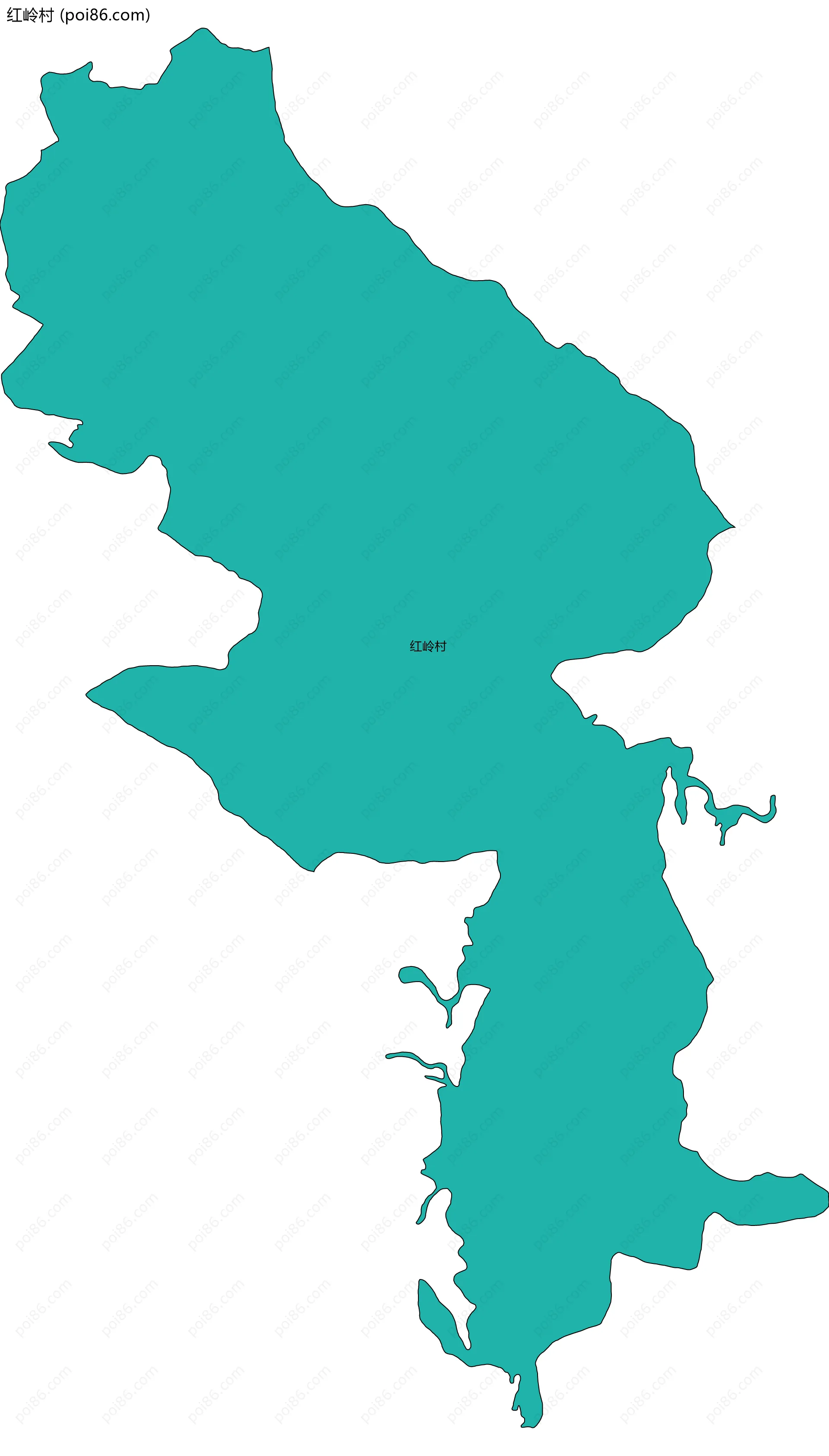 红岭村边界地图