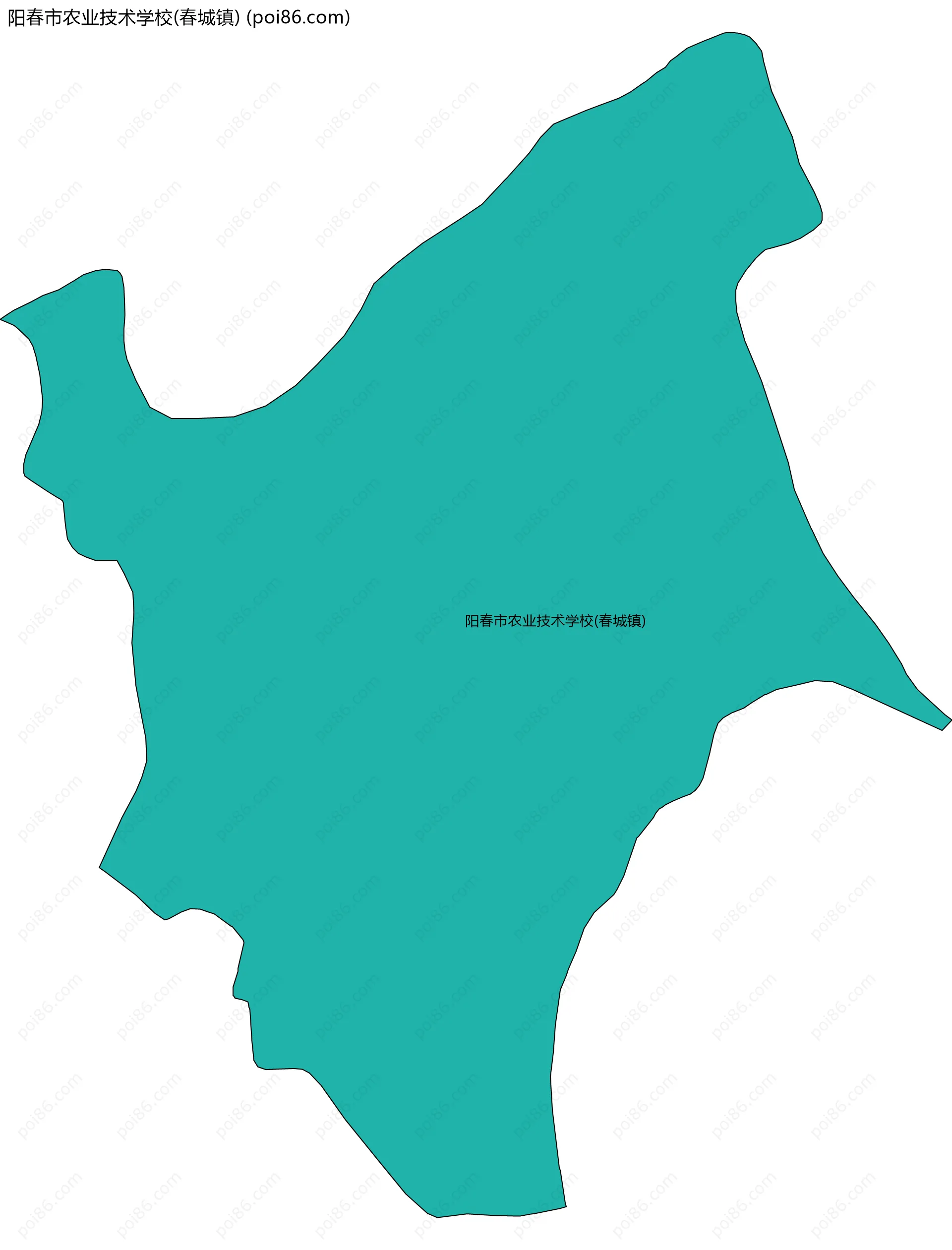 阳春市农业技术学校(春城镇)边界地图