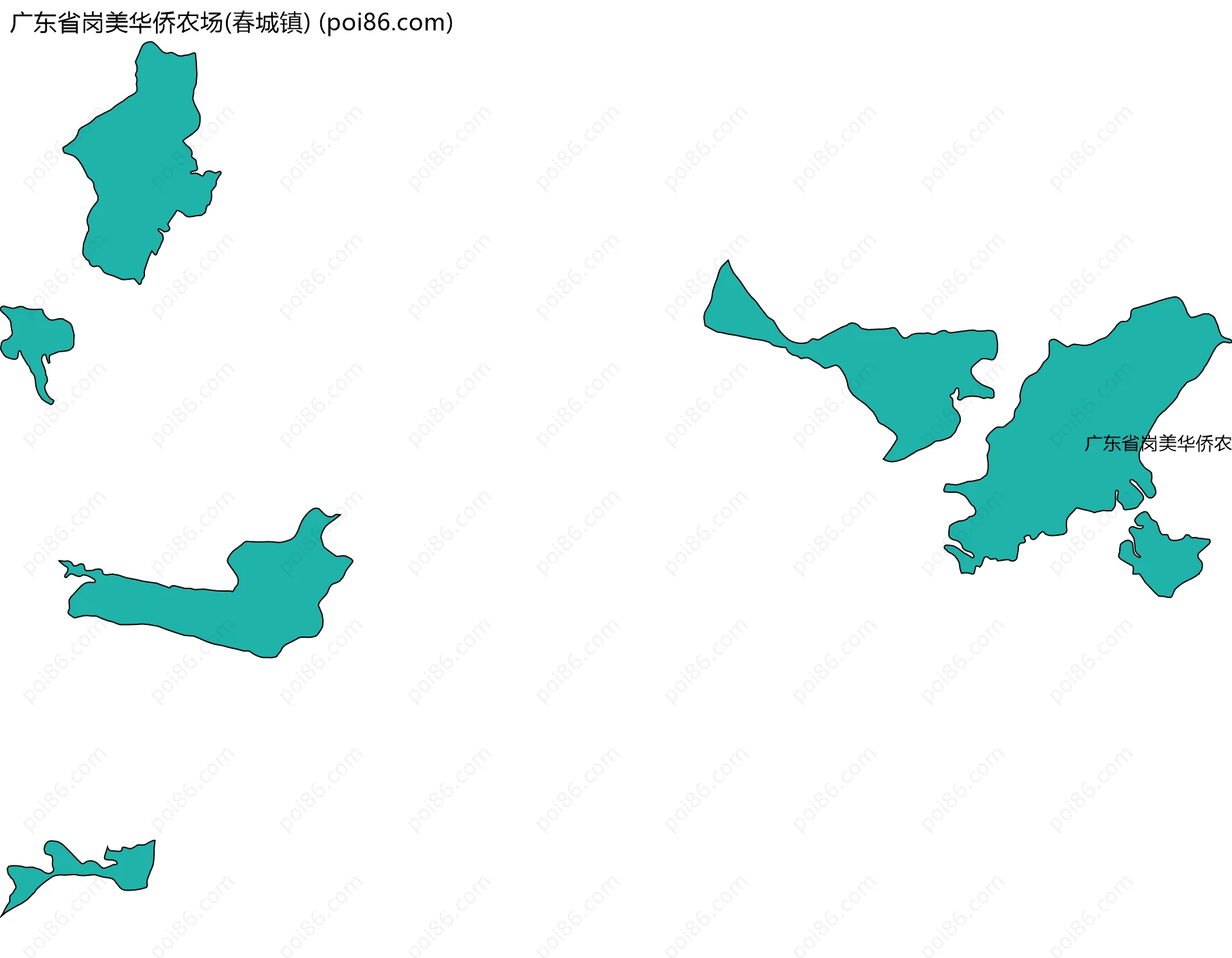 广东省岗美华侨农场(春城镇)边界地图