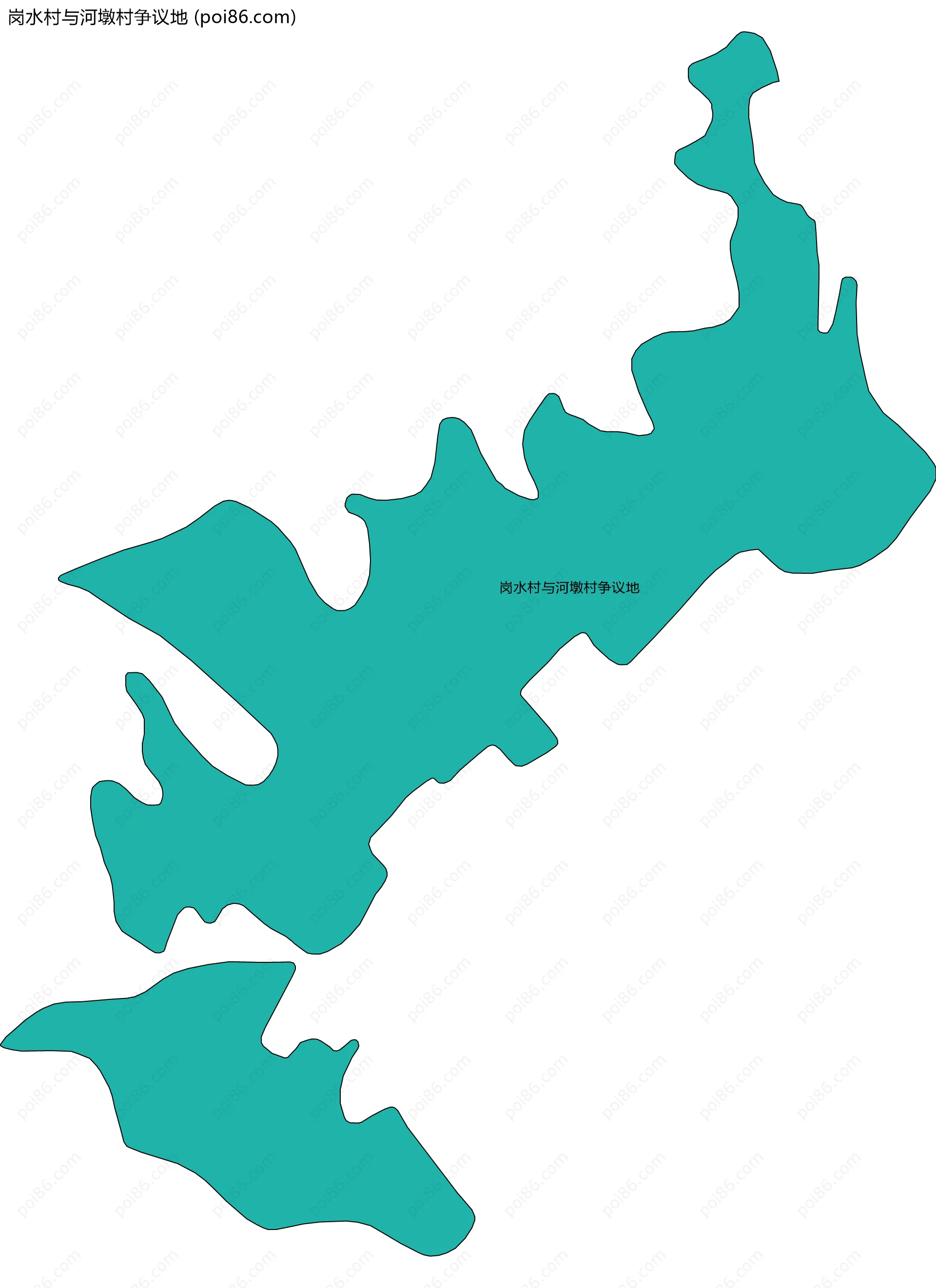 岗水村与河墩村争议地边界地图