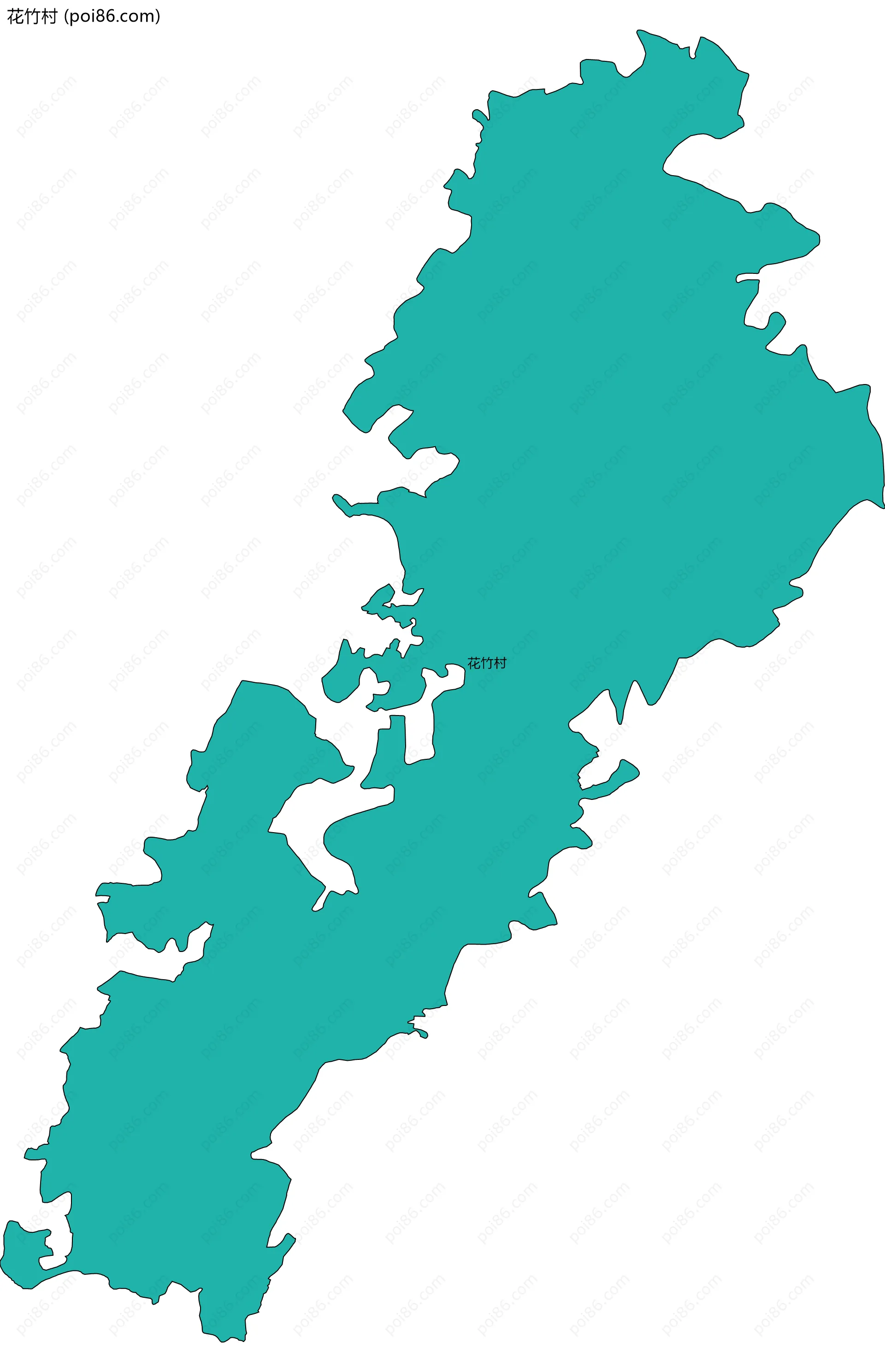 花竹村边界地图