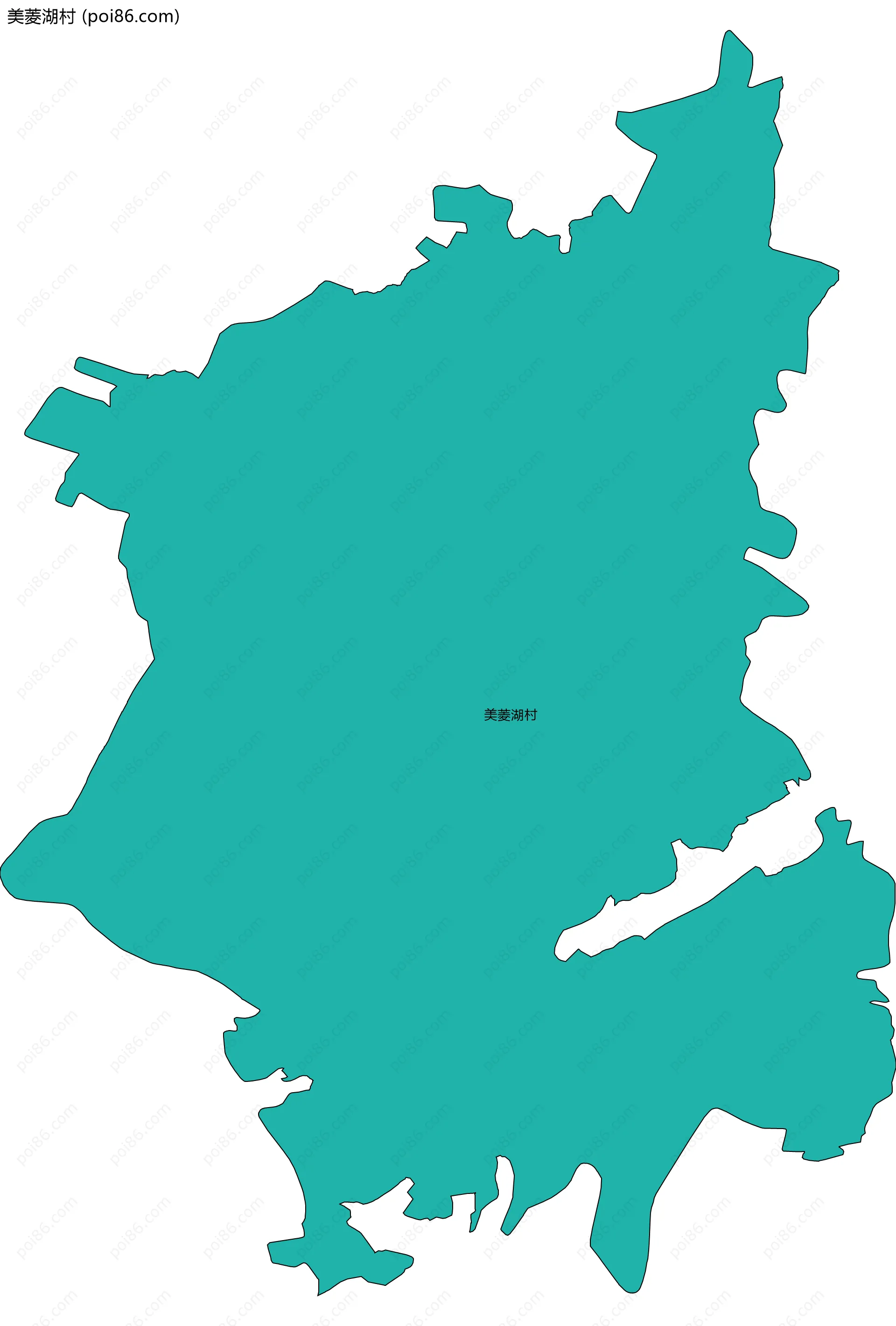 美菱湖村边界地图
