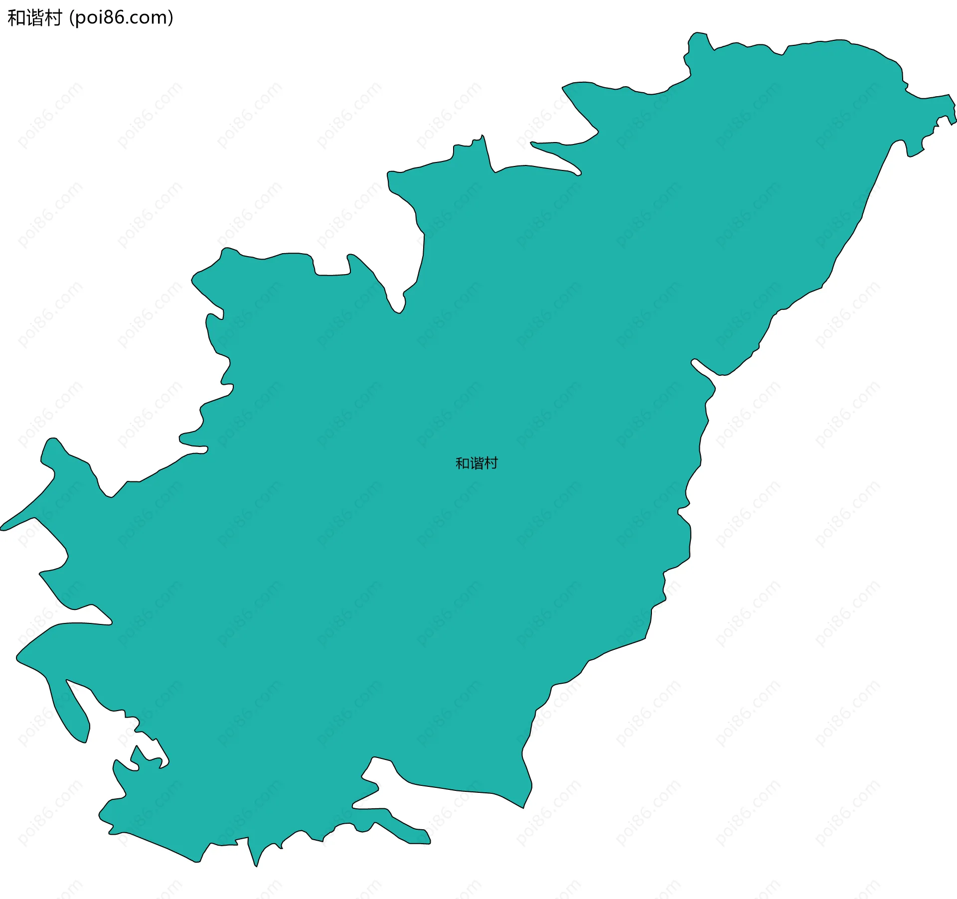 和谐村边界地图