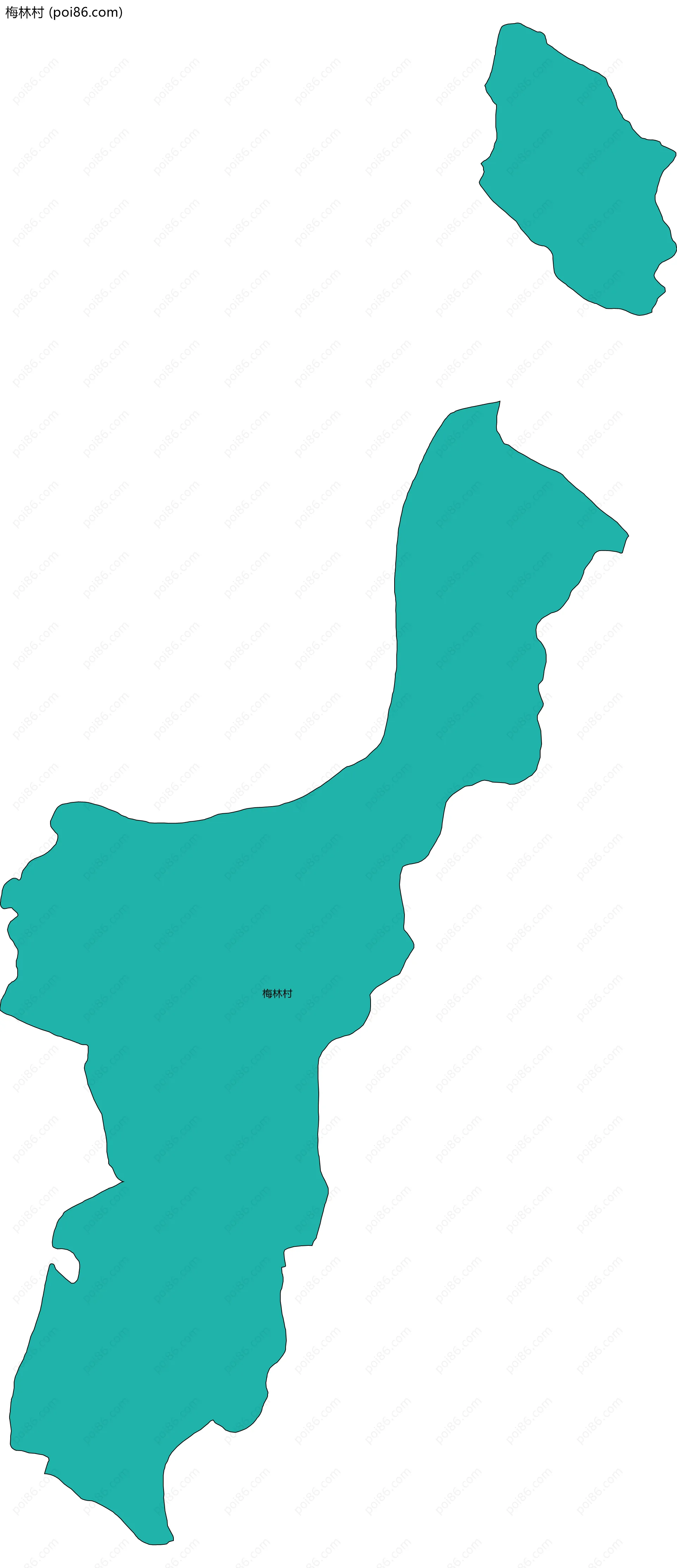 梅林村边界地图