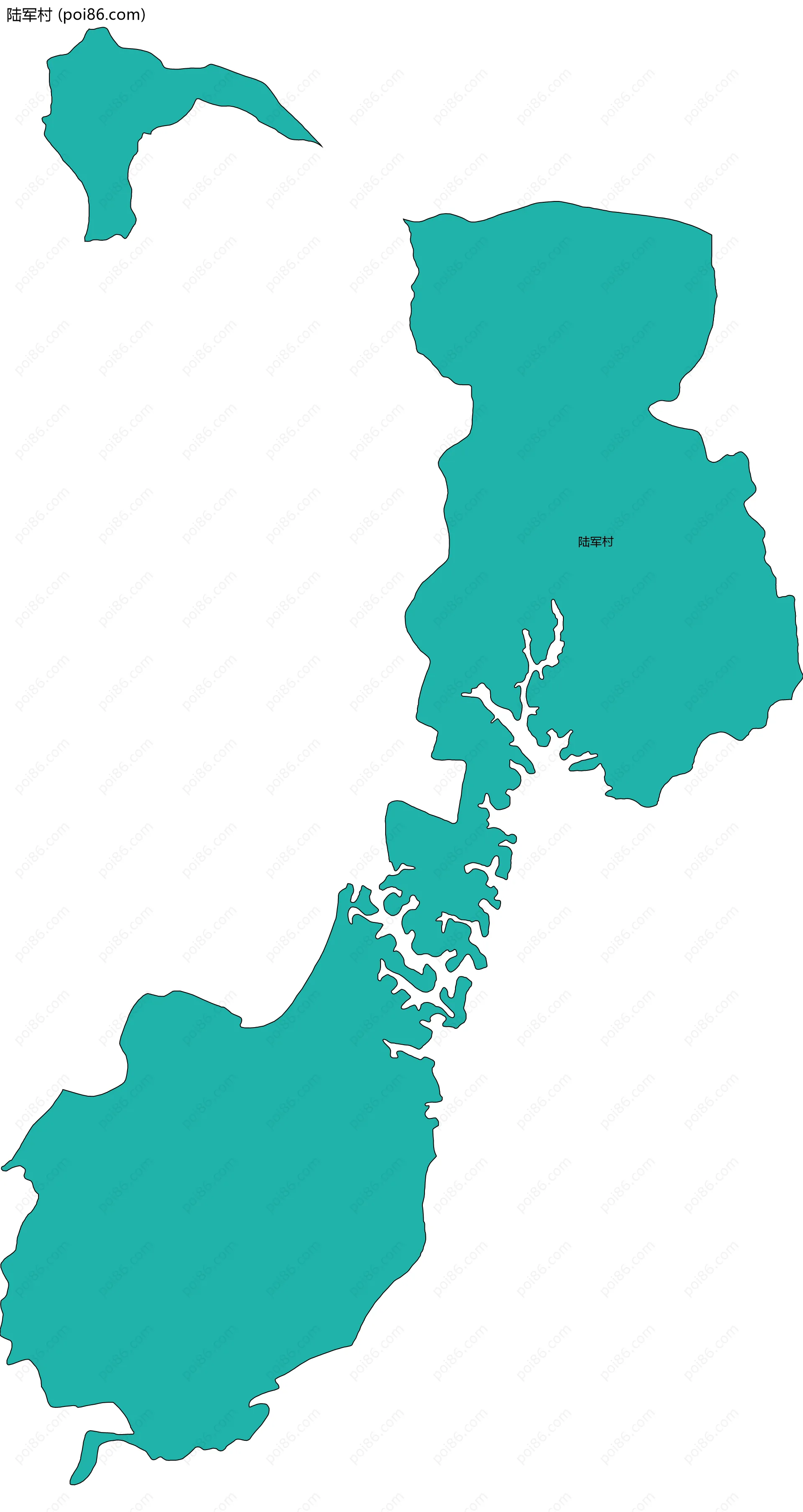 陆军村边界地图