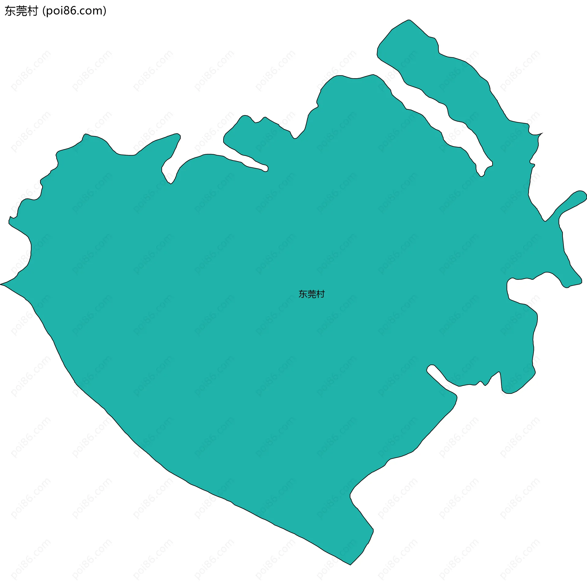 东莞村边界地图