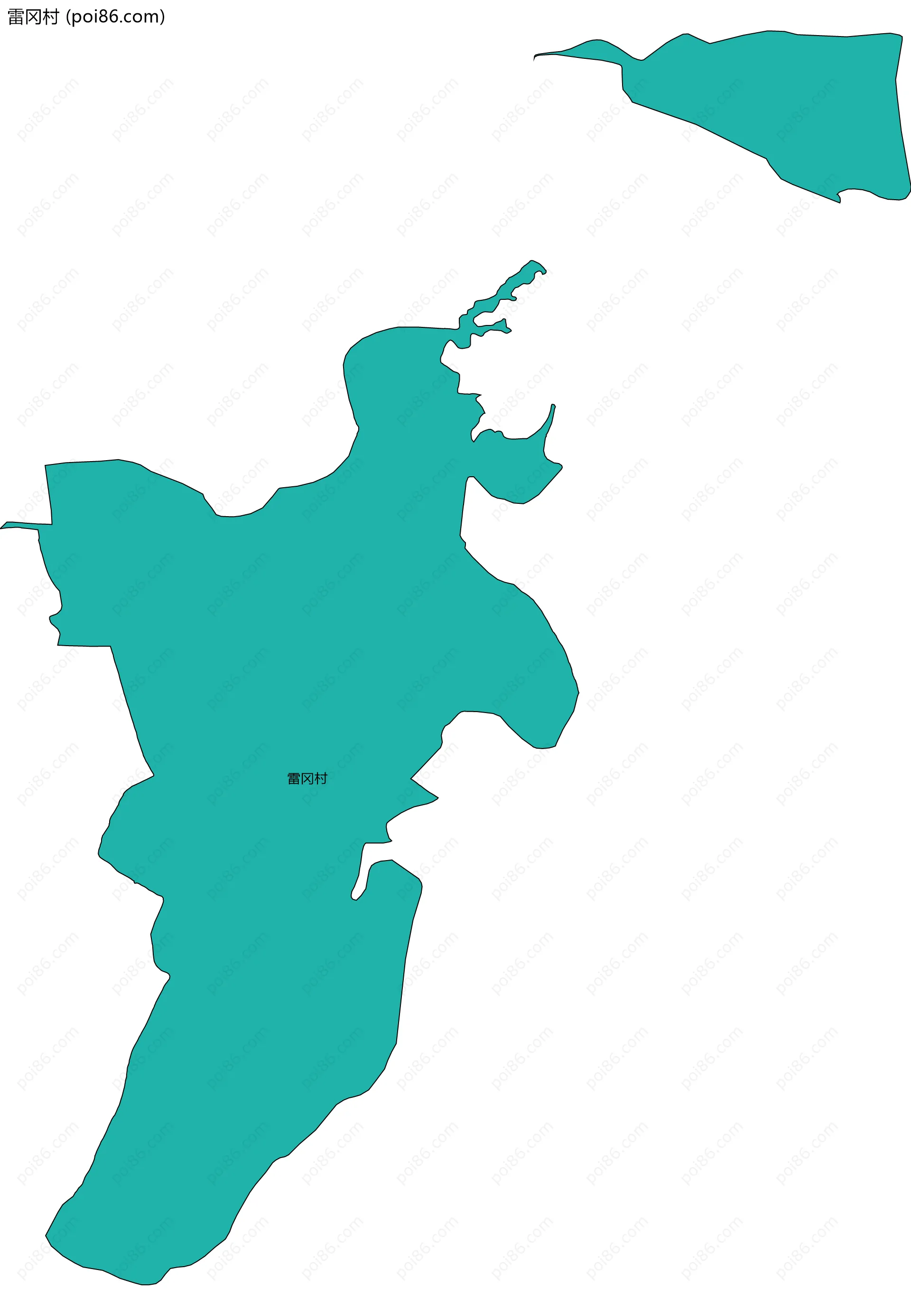 雷冈村边界地图