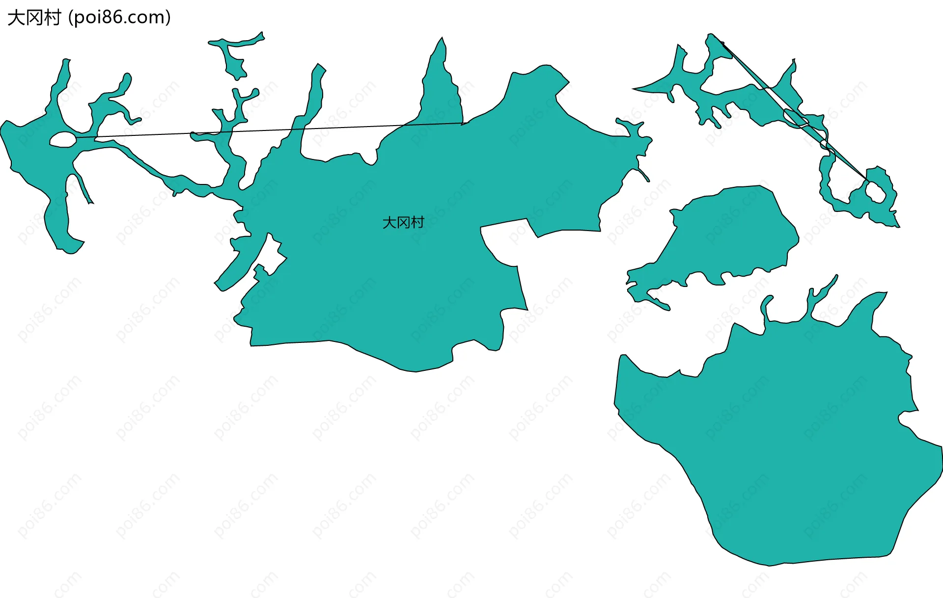 大冈村边界地图