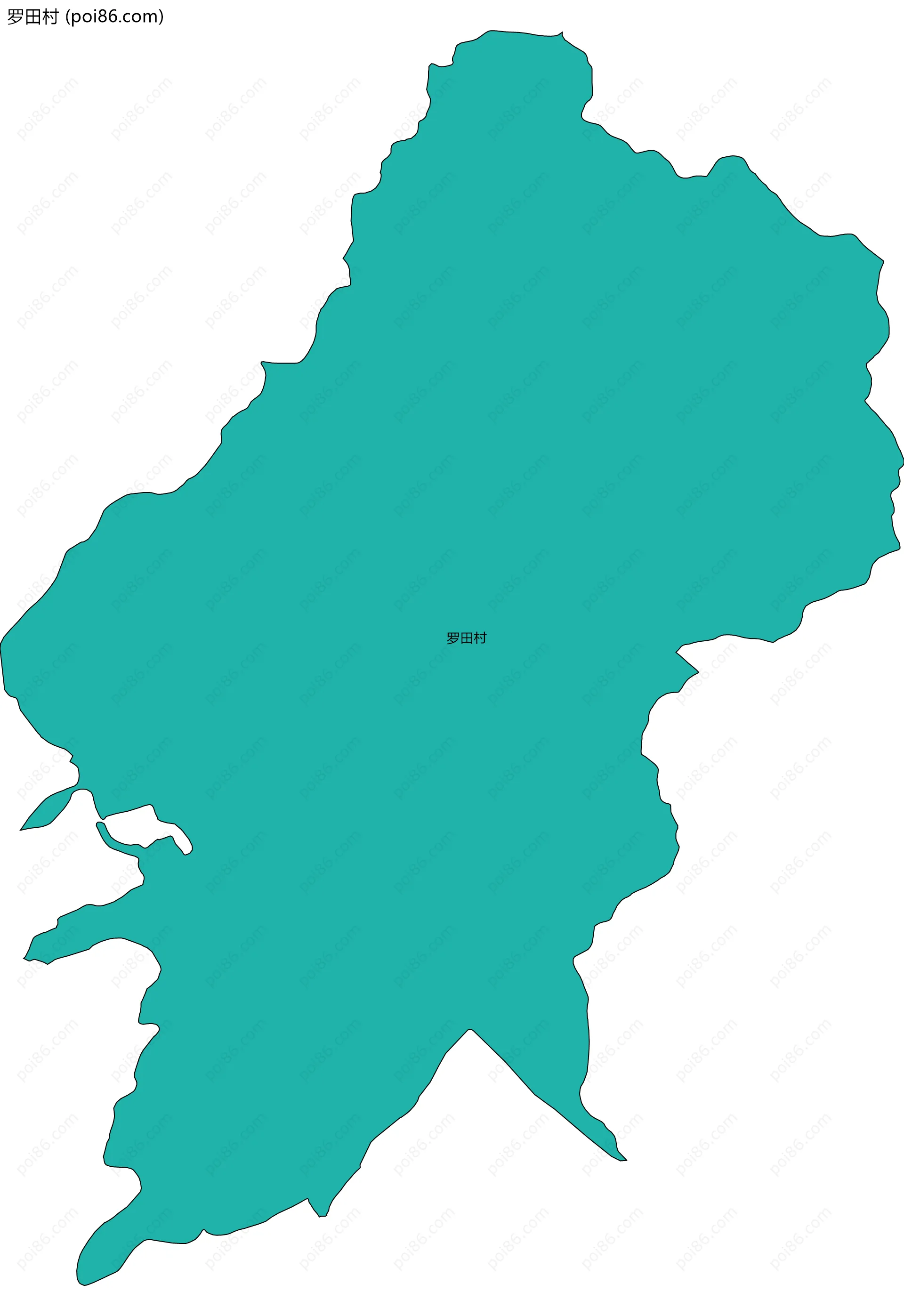 罗田村边界地图