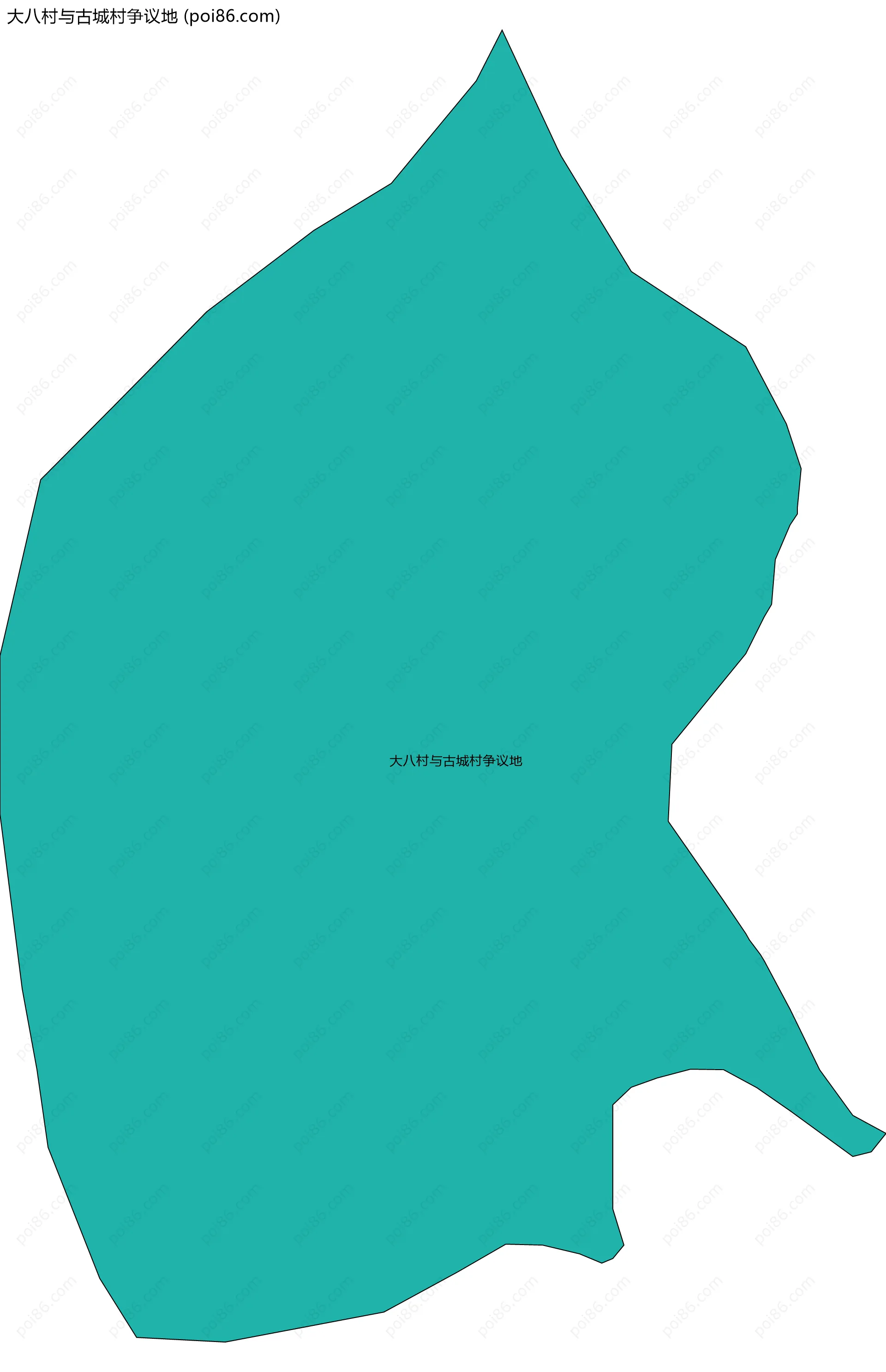 大八村与古城村争议地边界地图