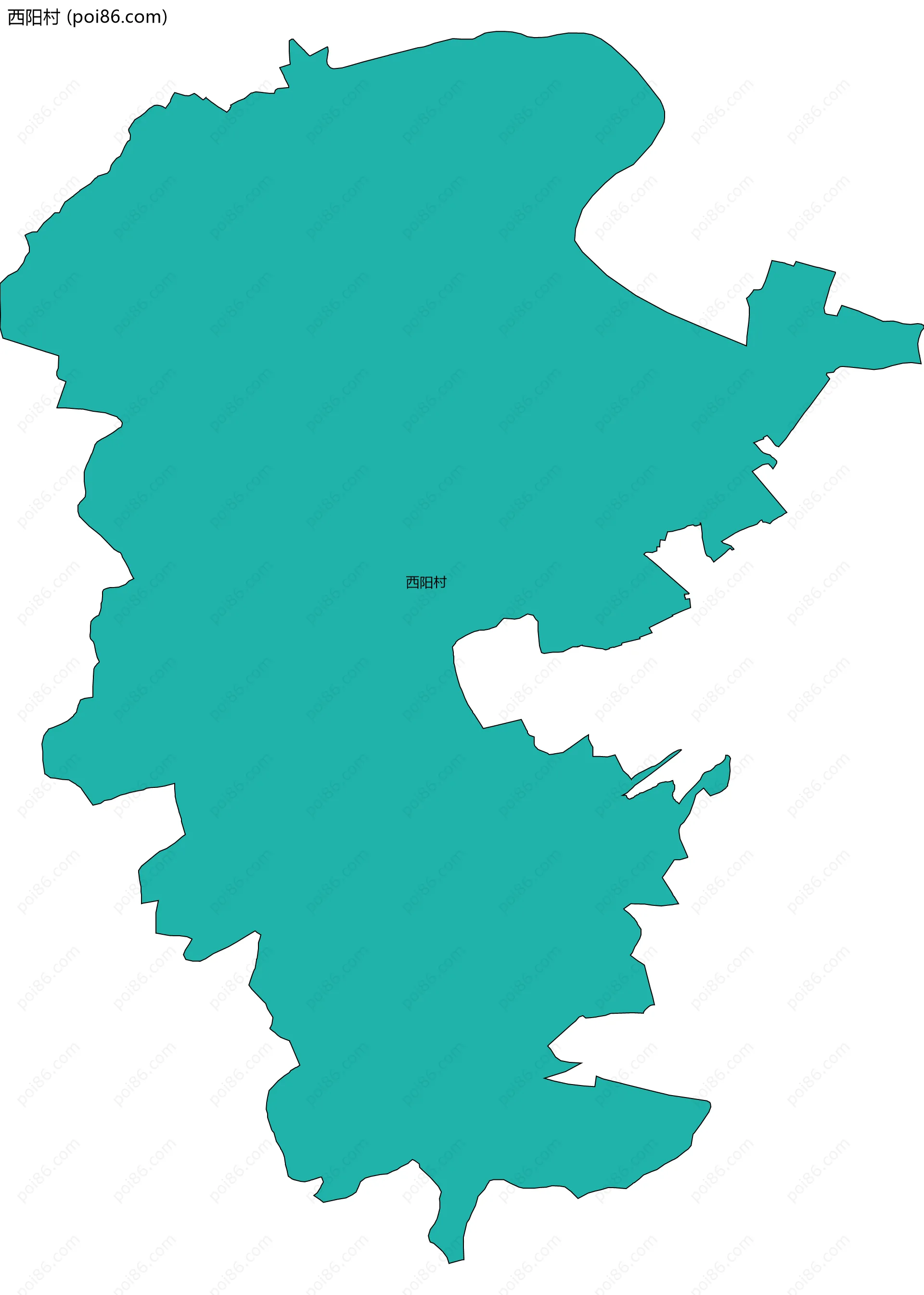 西阳村边界地图