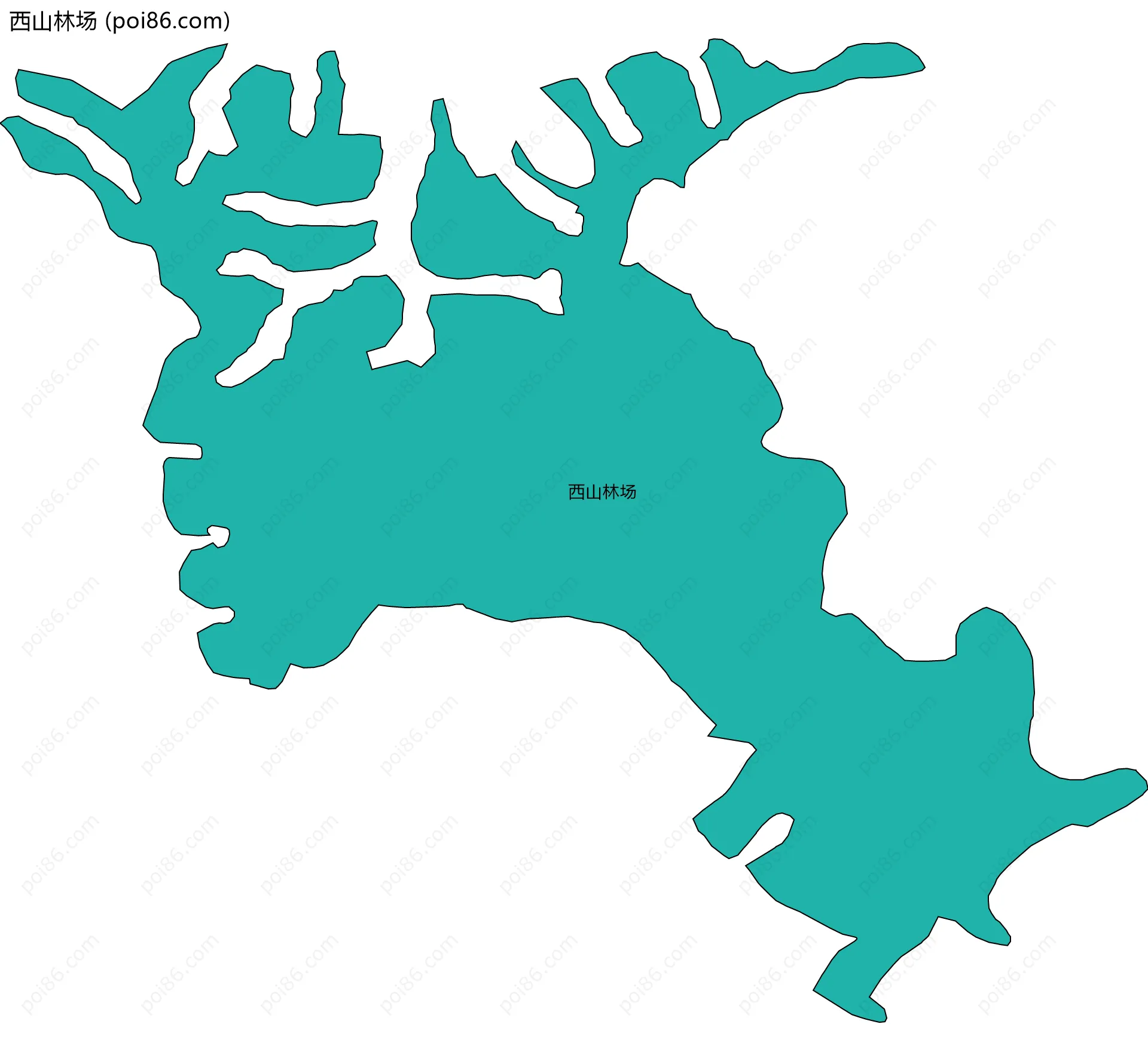 西山林场边界地图