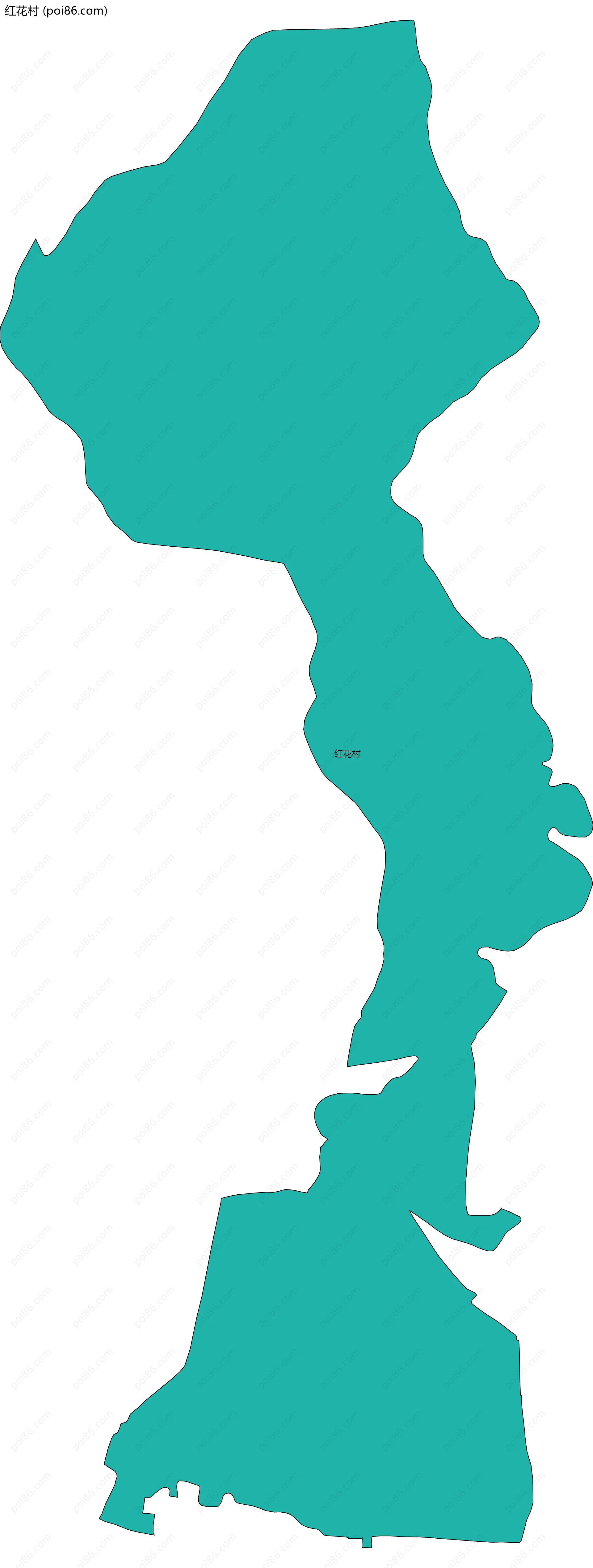 红花村边界地图