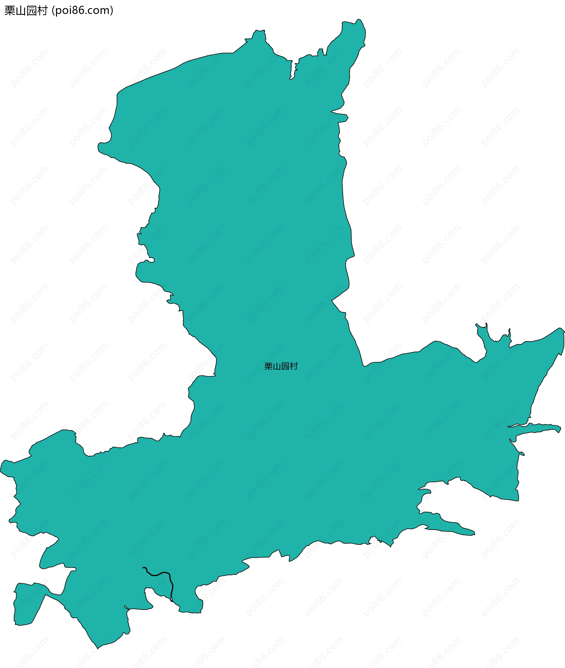 栗山园村边界地图