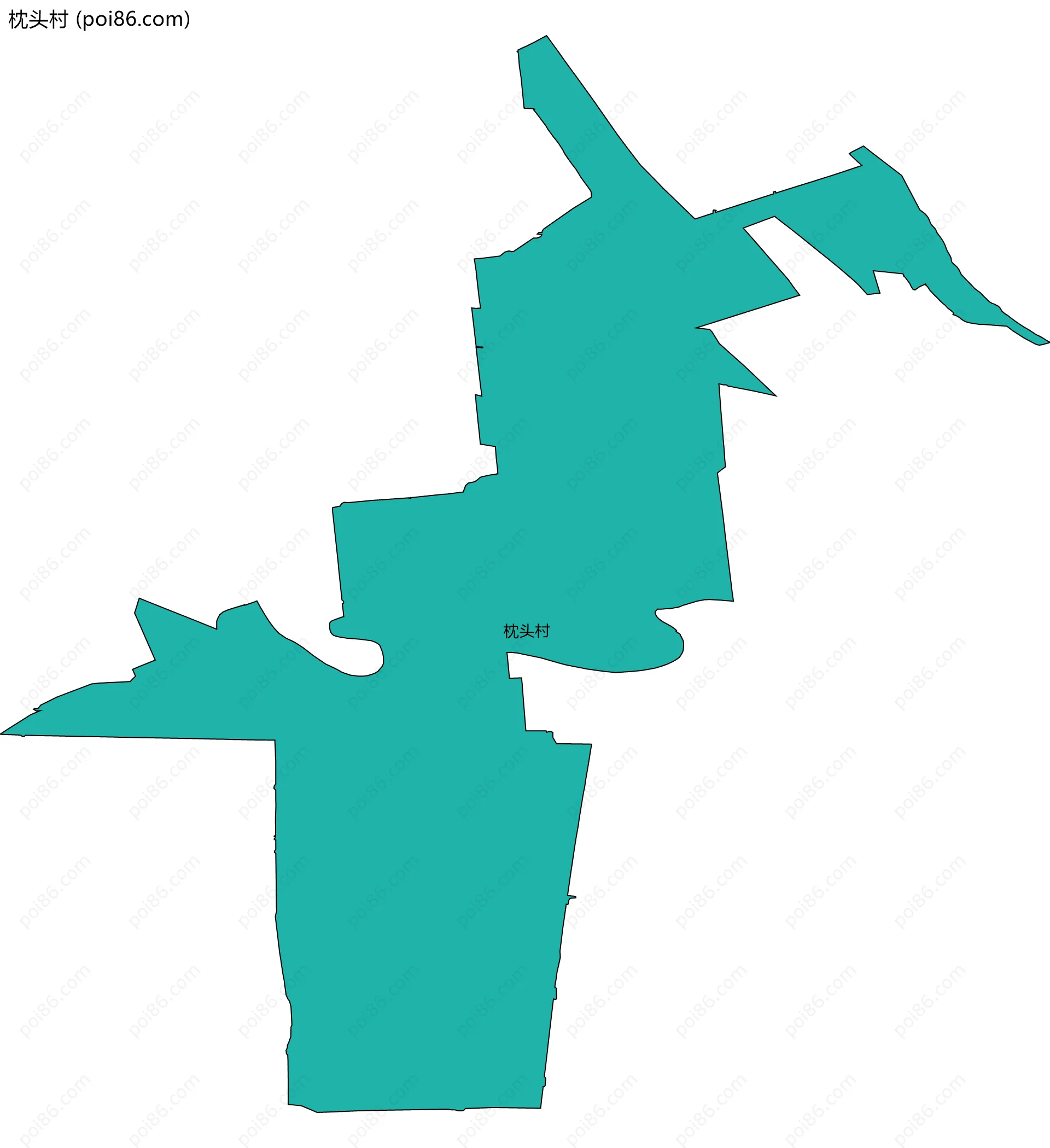 枕头村边界地图