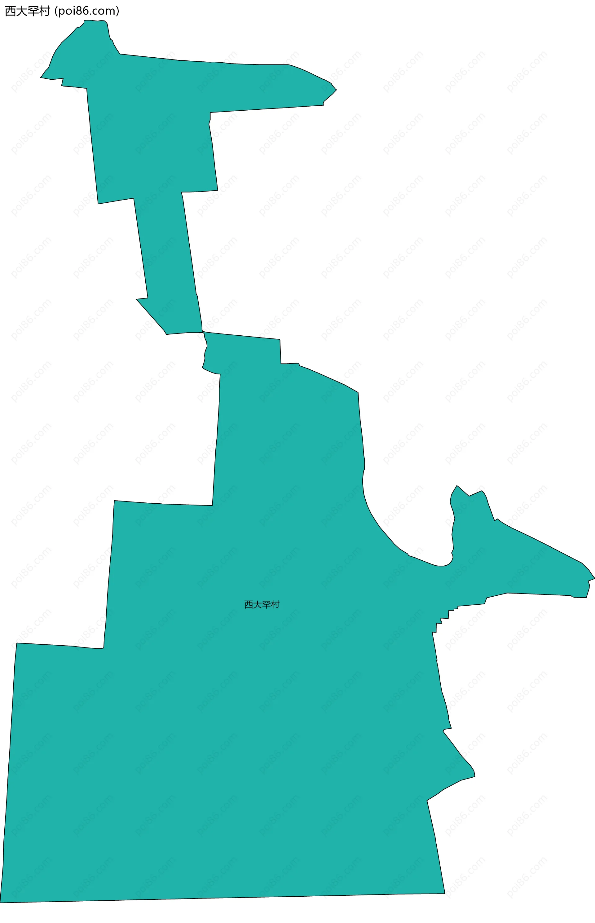 西大罕村边界地图