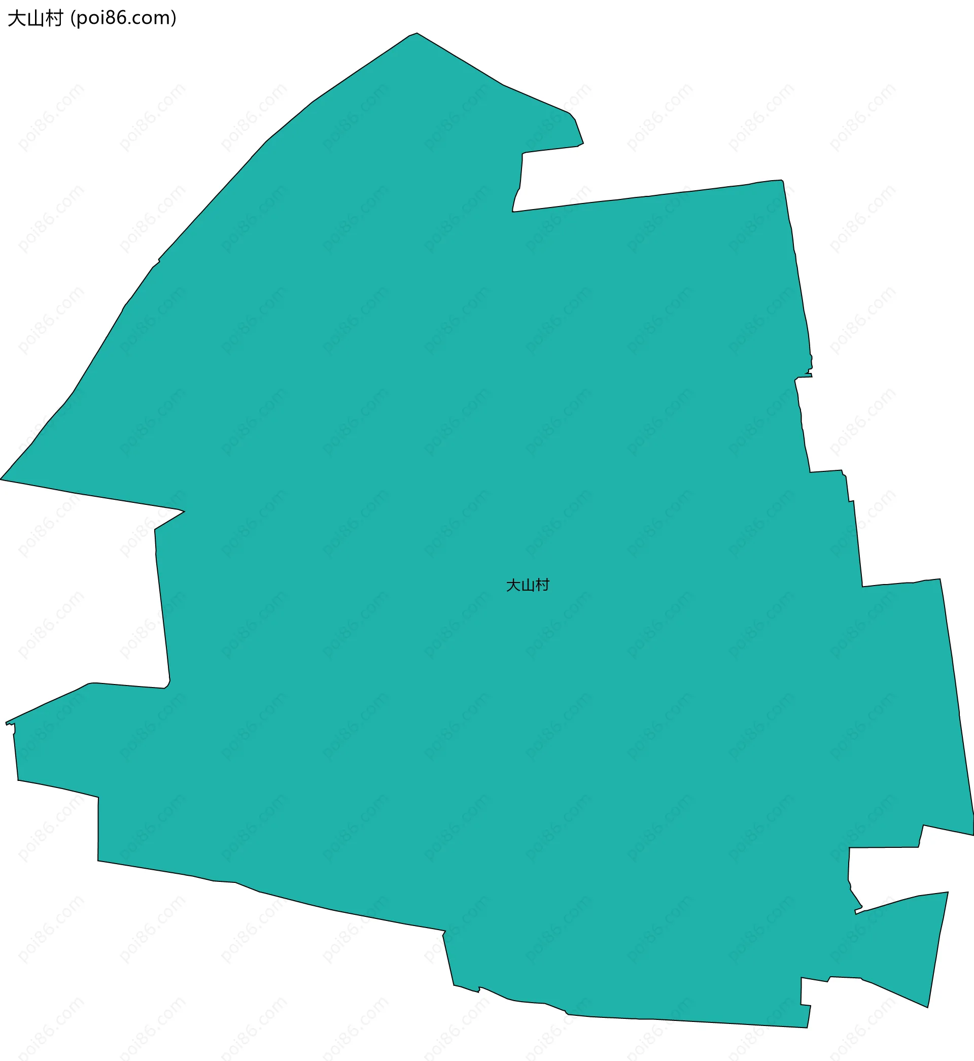 大山村边界地图