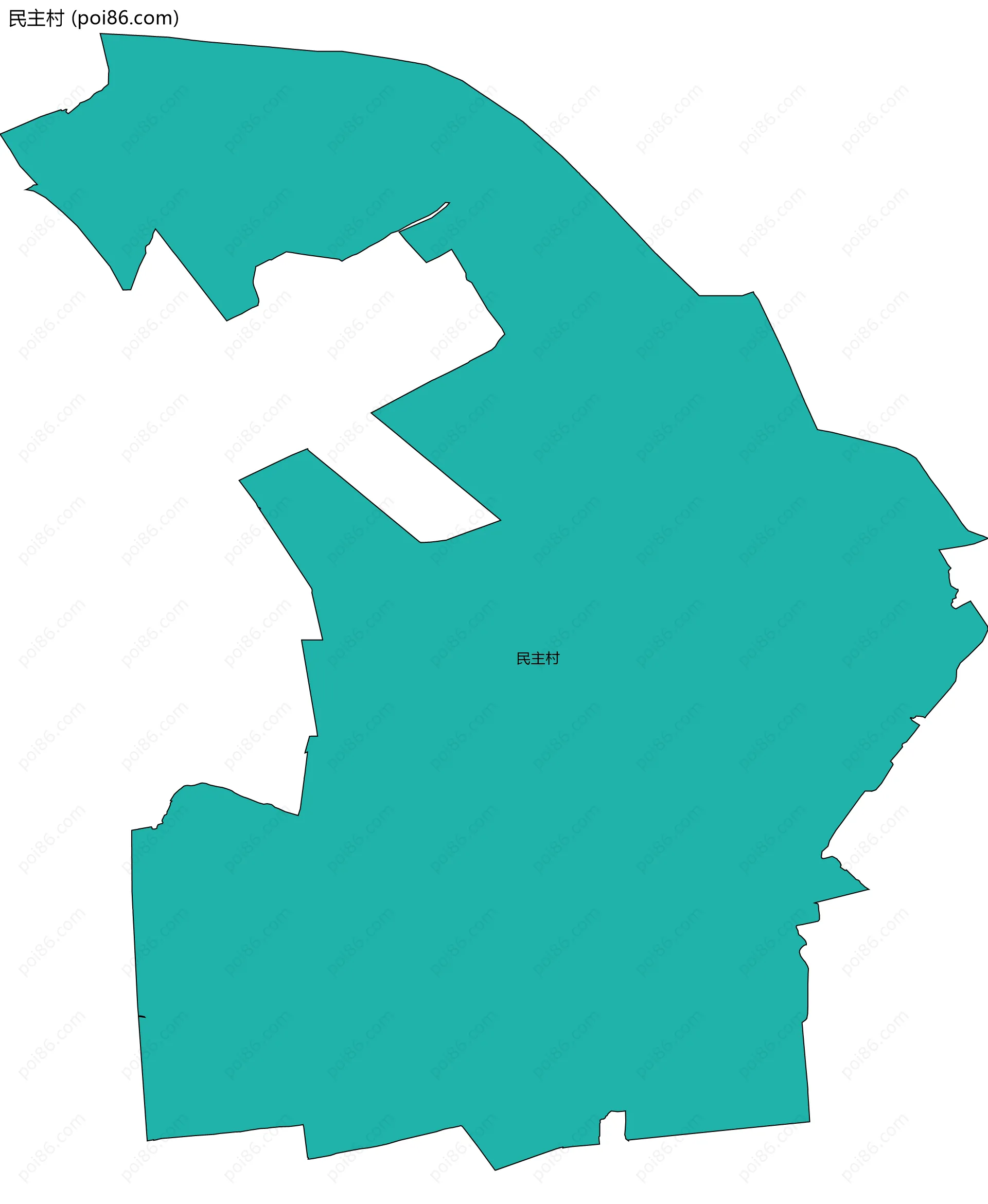 民主村边界地图