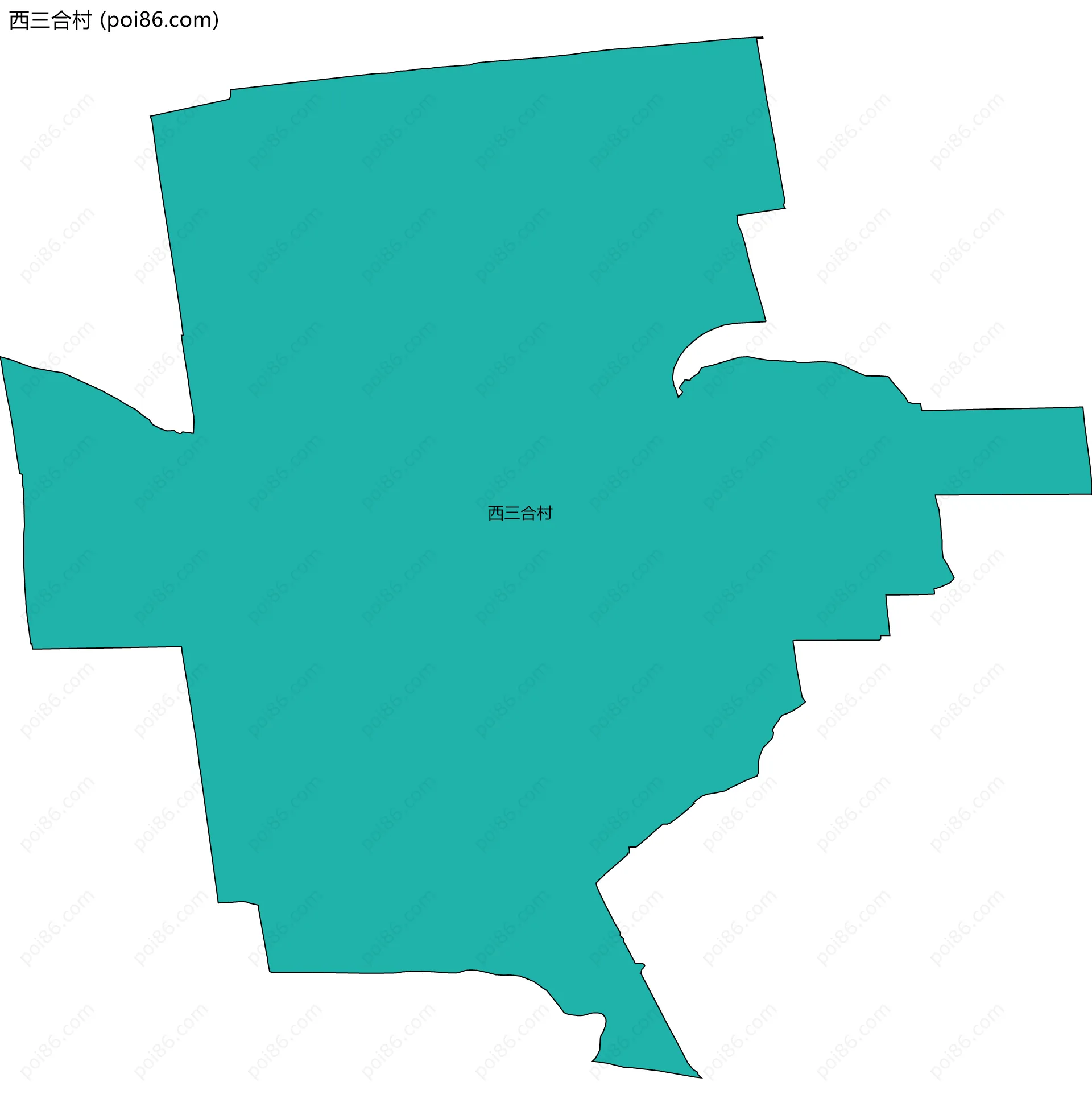 西三合村边界地图
