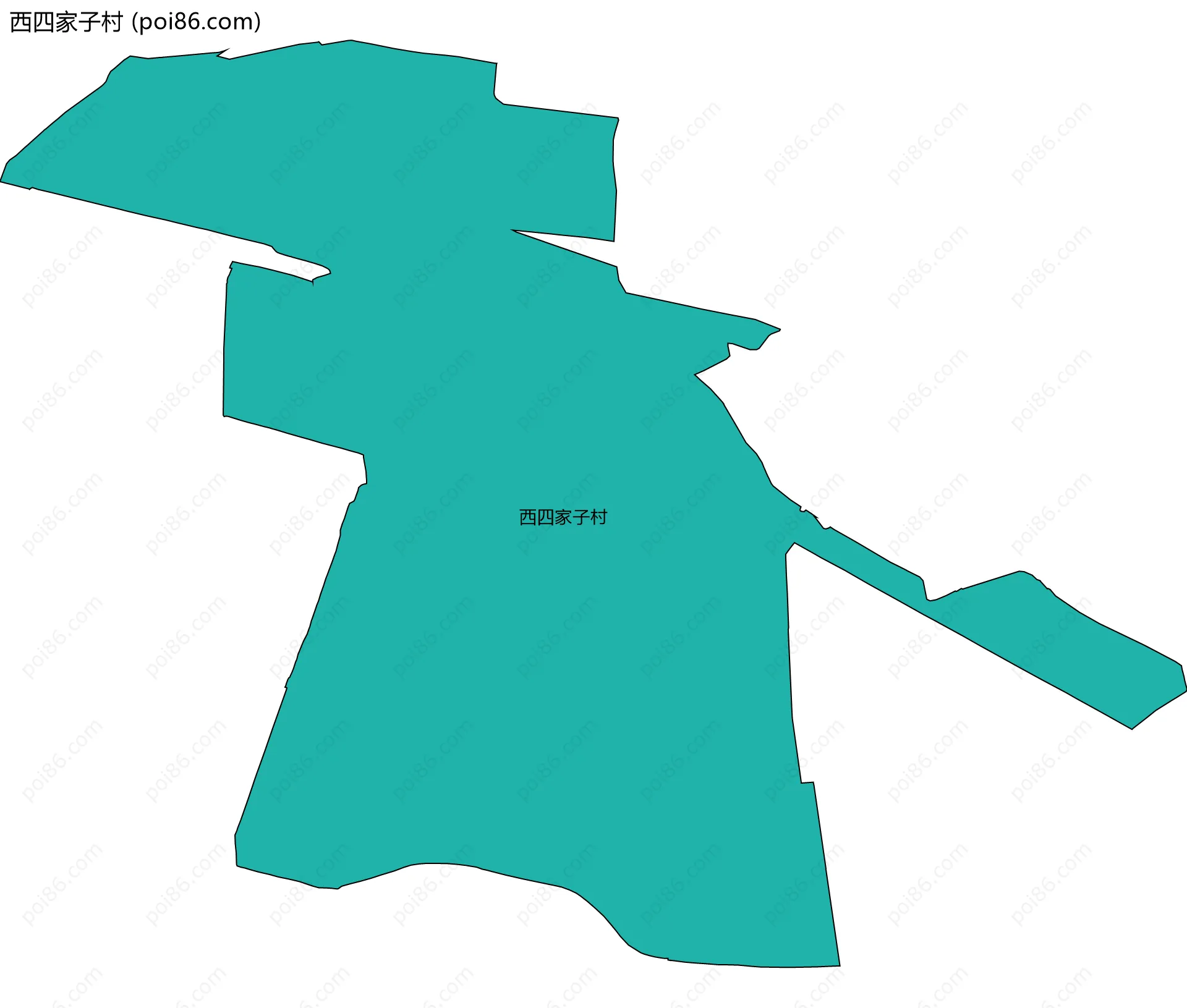 西四家子村边界地图