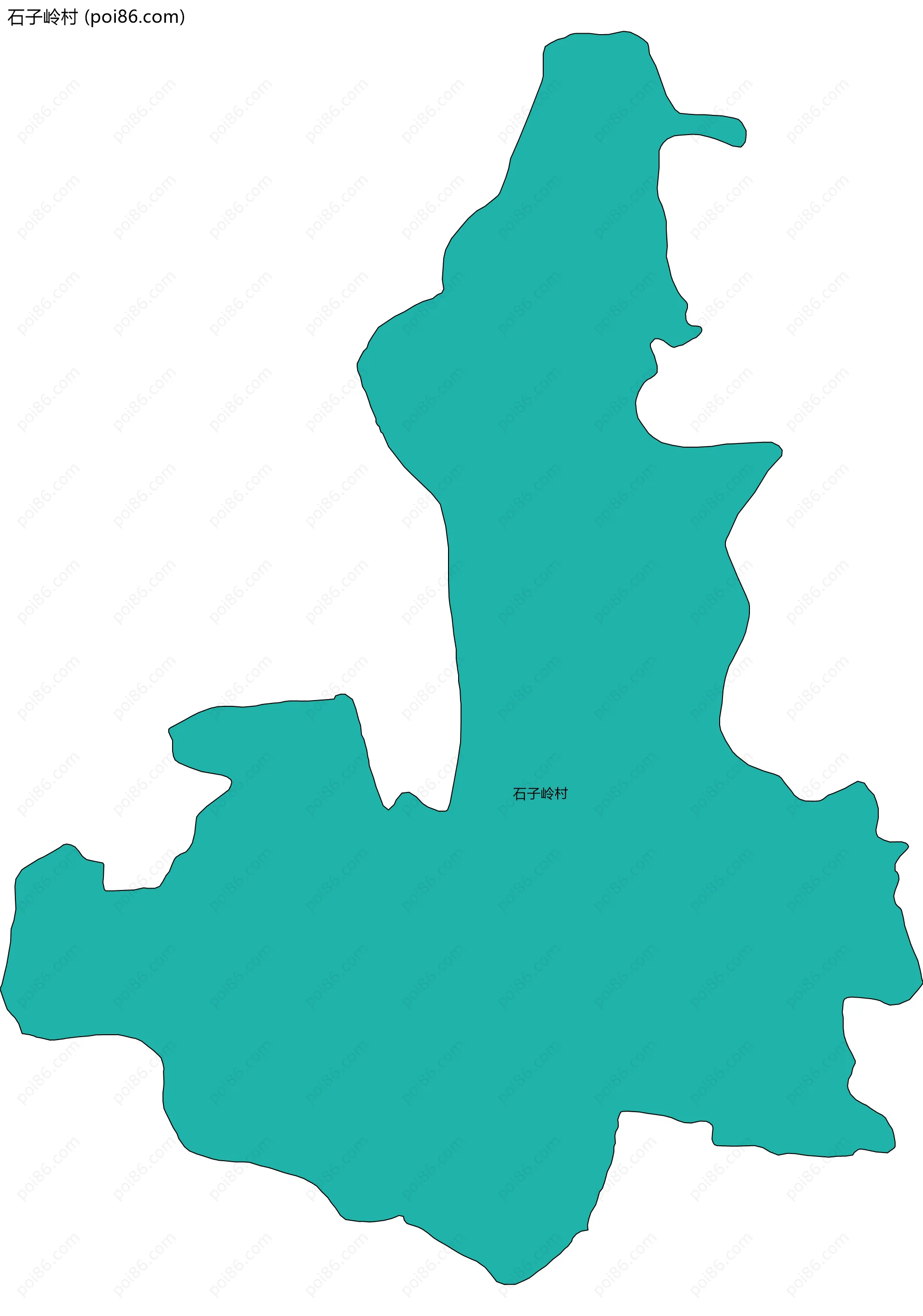 石子岭村边界地图