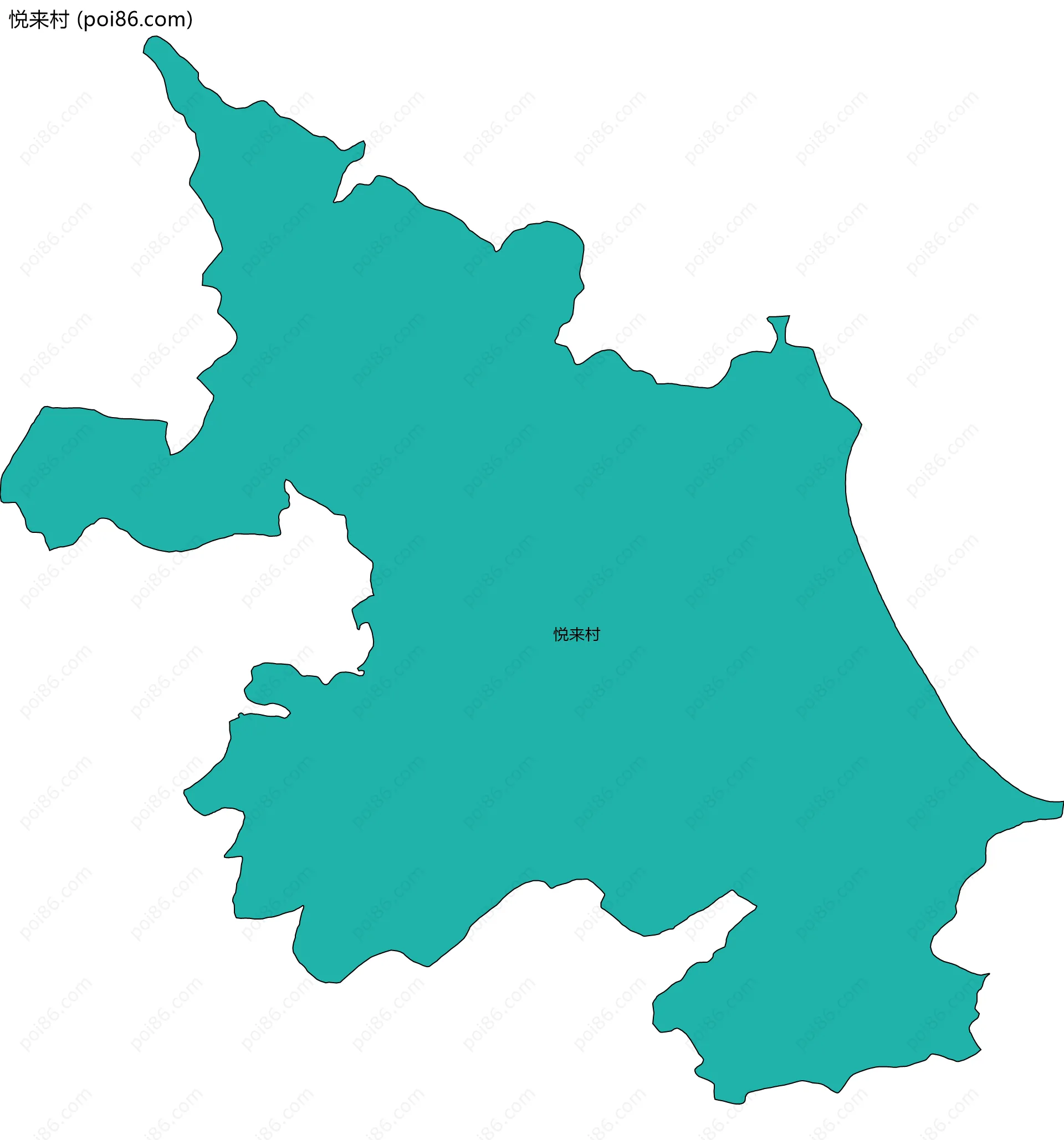 悦来村边界地图