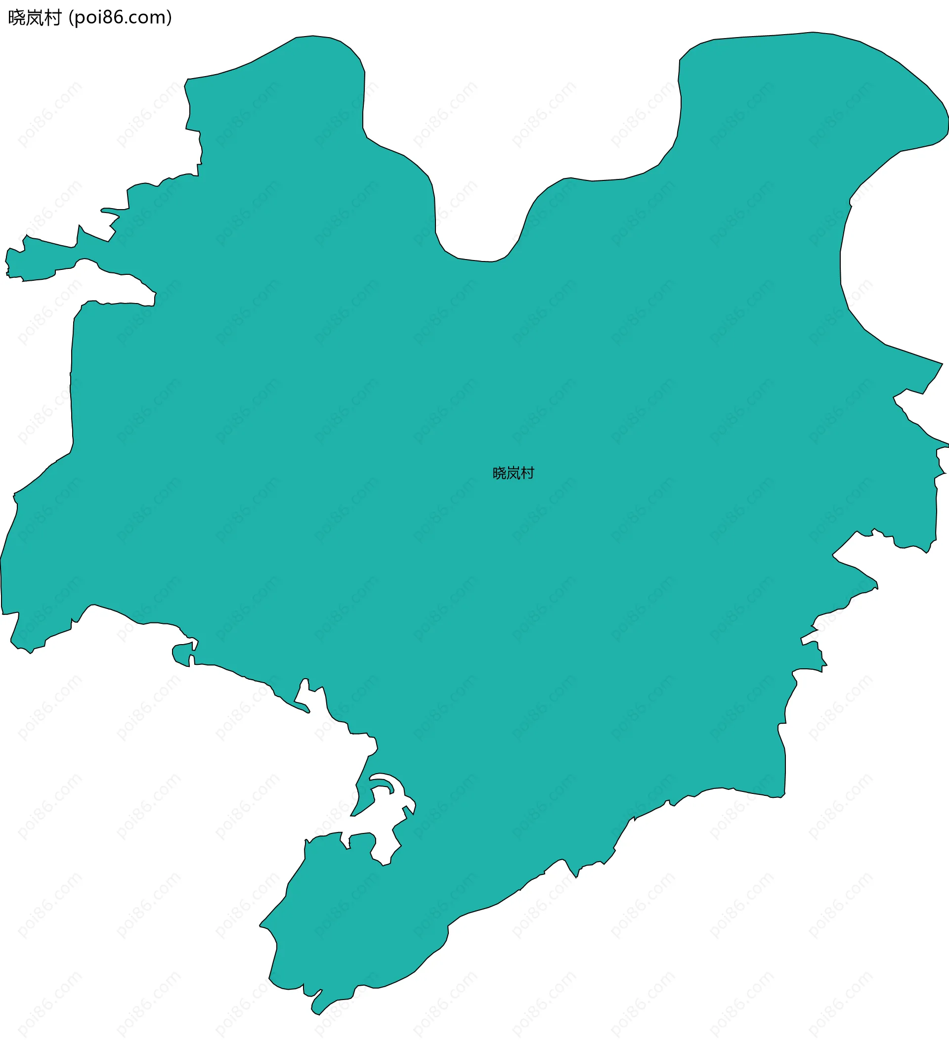 晓岚村边界地图