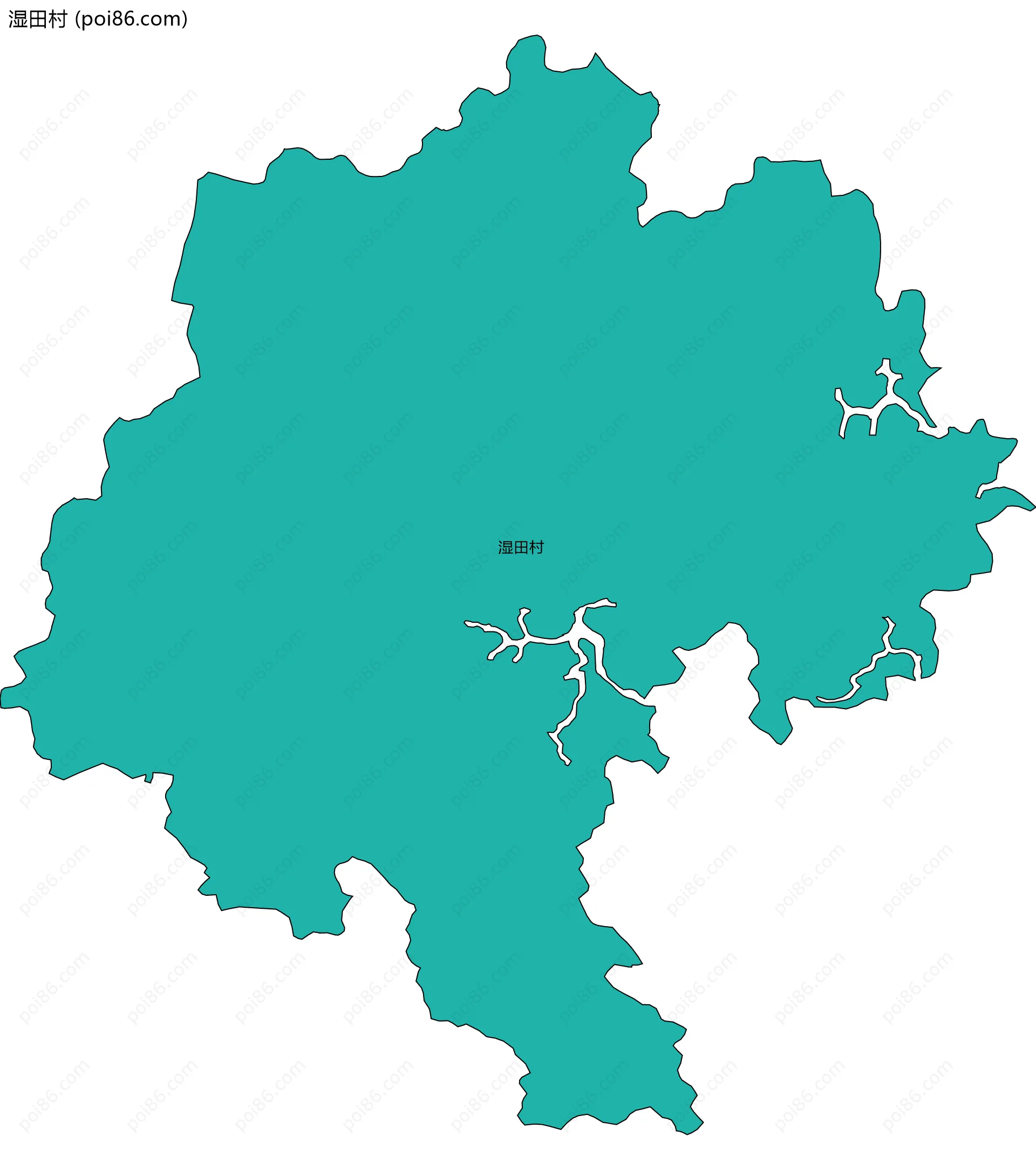 湿田村边界地图