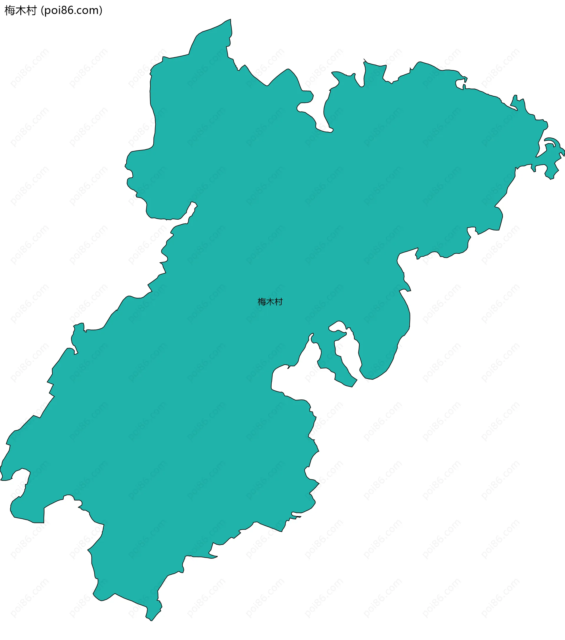 梅木村边界地图