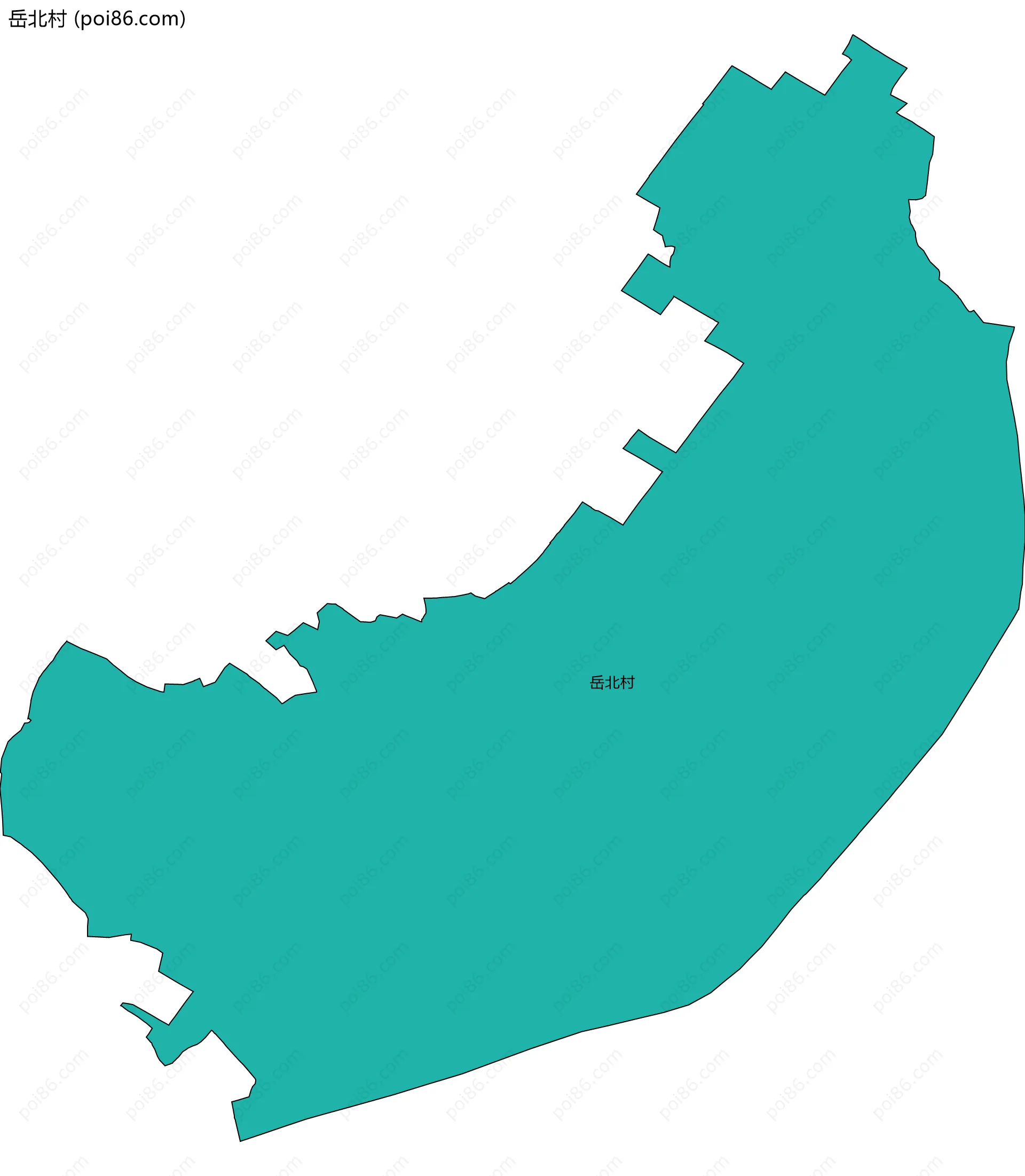 岳北村边界地图