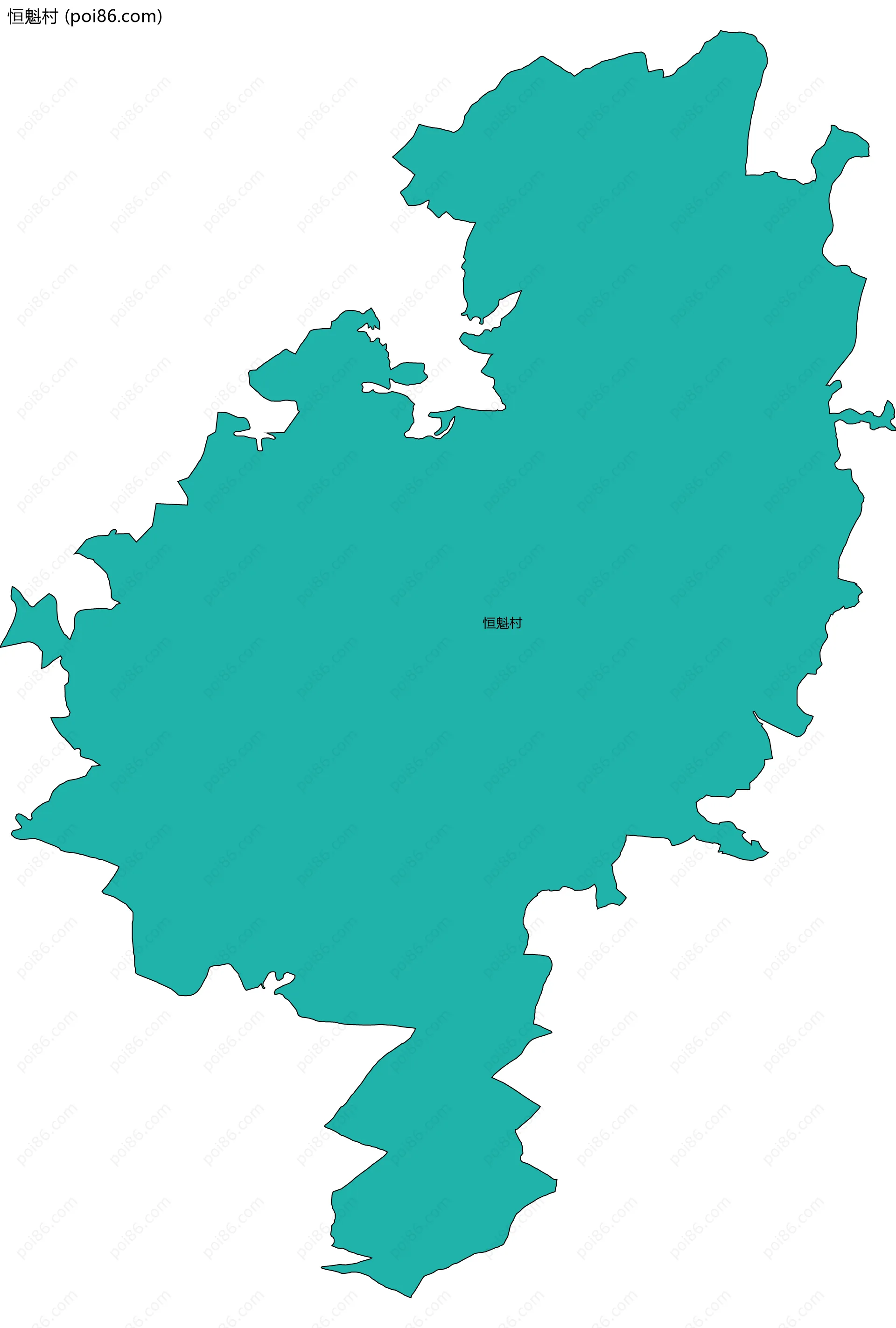 恒魁村边界地图