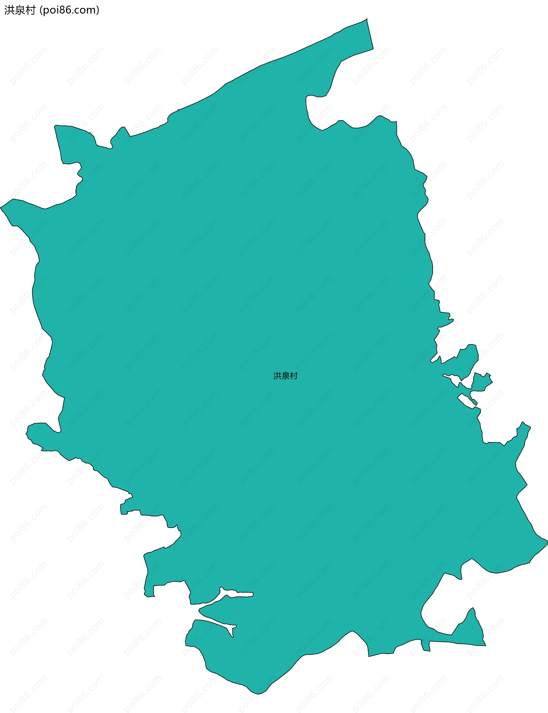 洪泉村边界地图