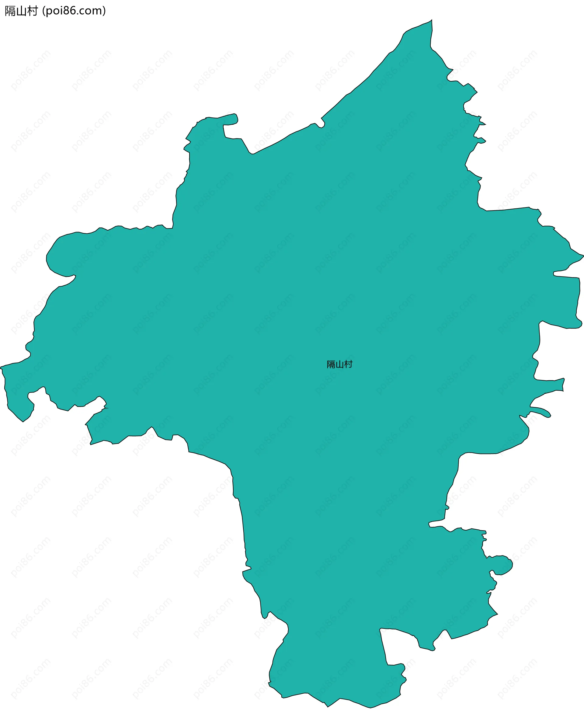 隔山村边界地图
