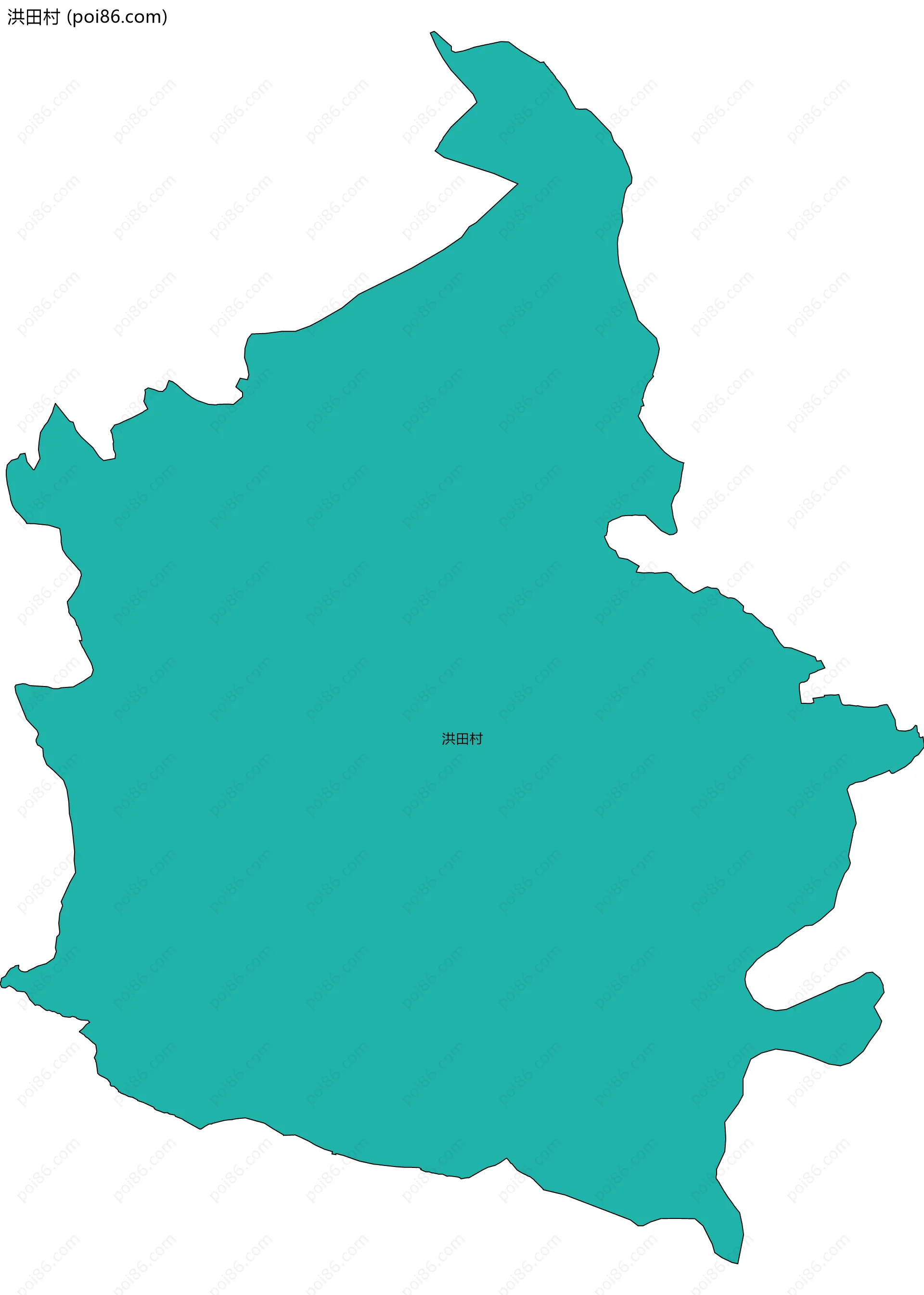 洪田村边界地图