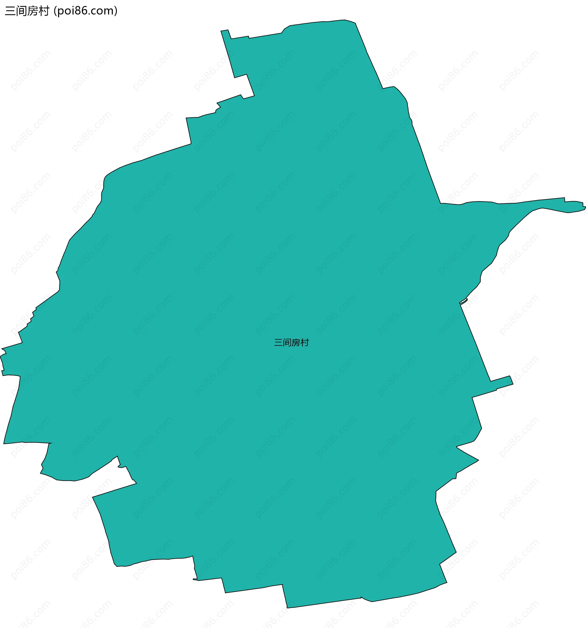 三间房村边界地图