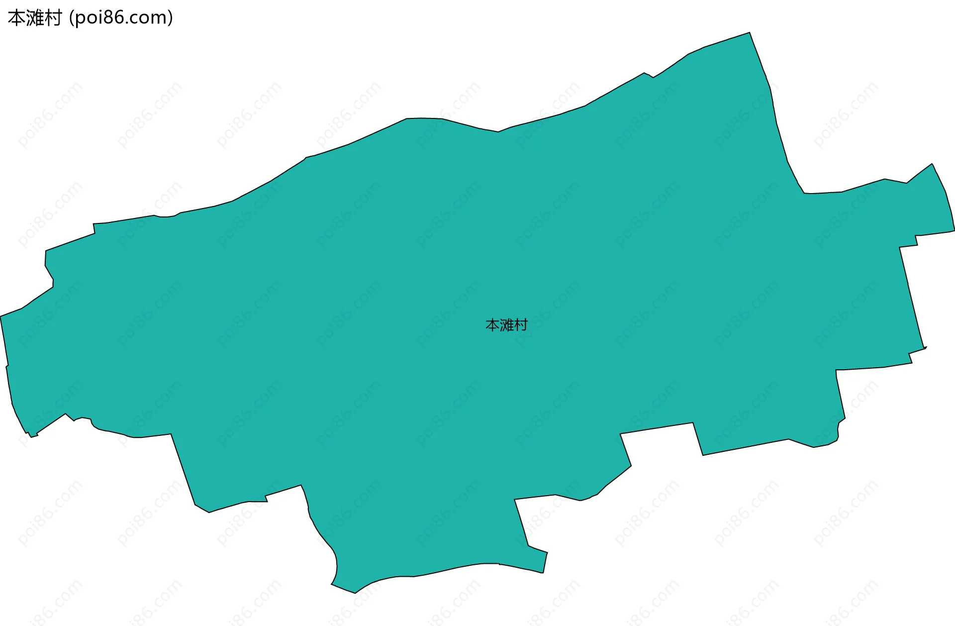 本滩村边界地图