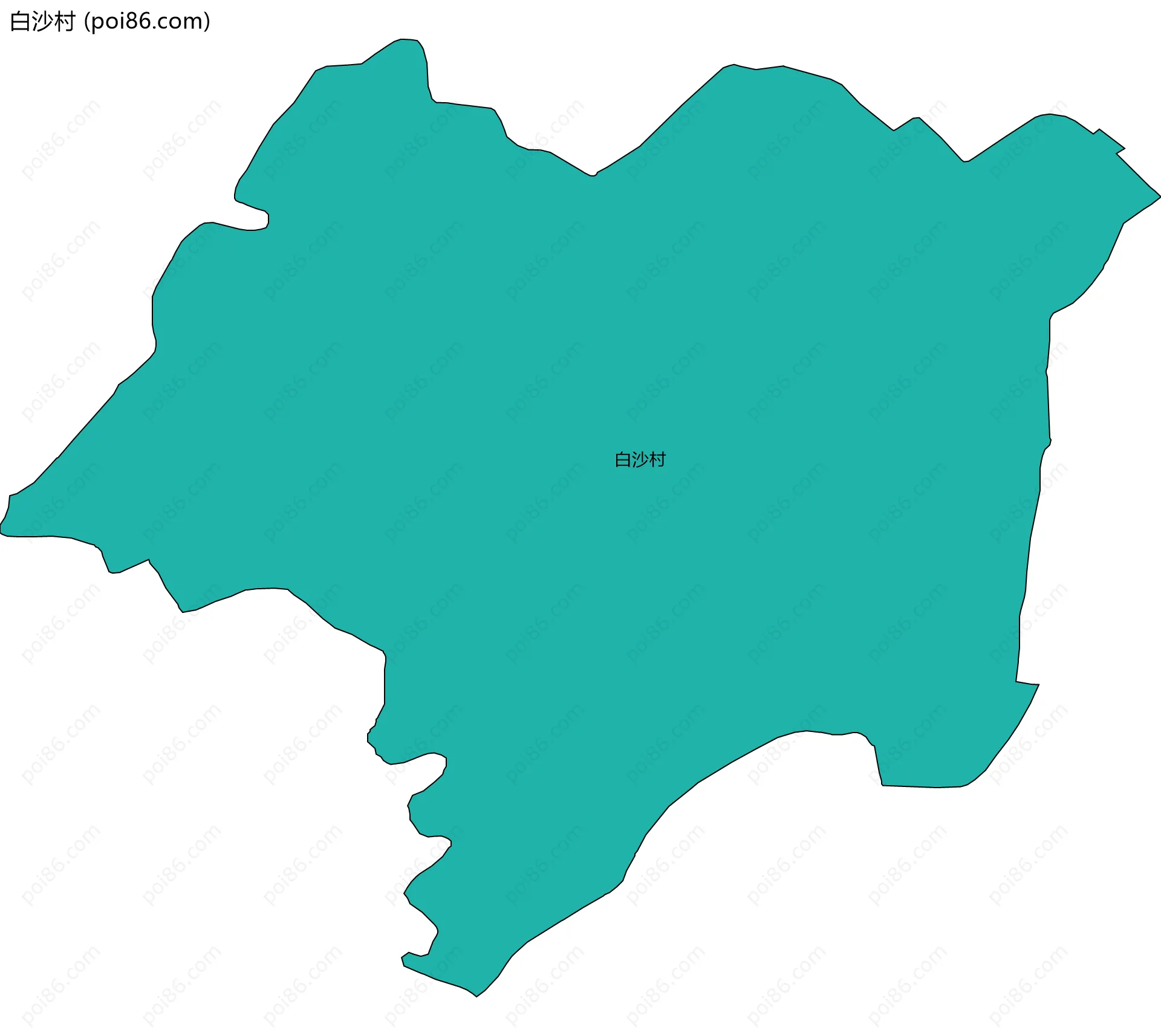 白沙村边界地图