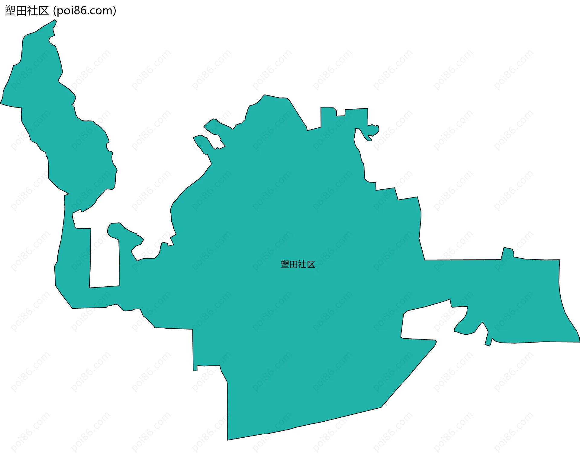 塑田社区边界地图