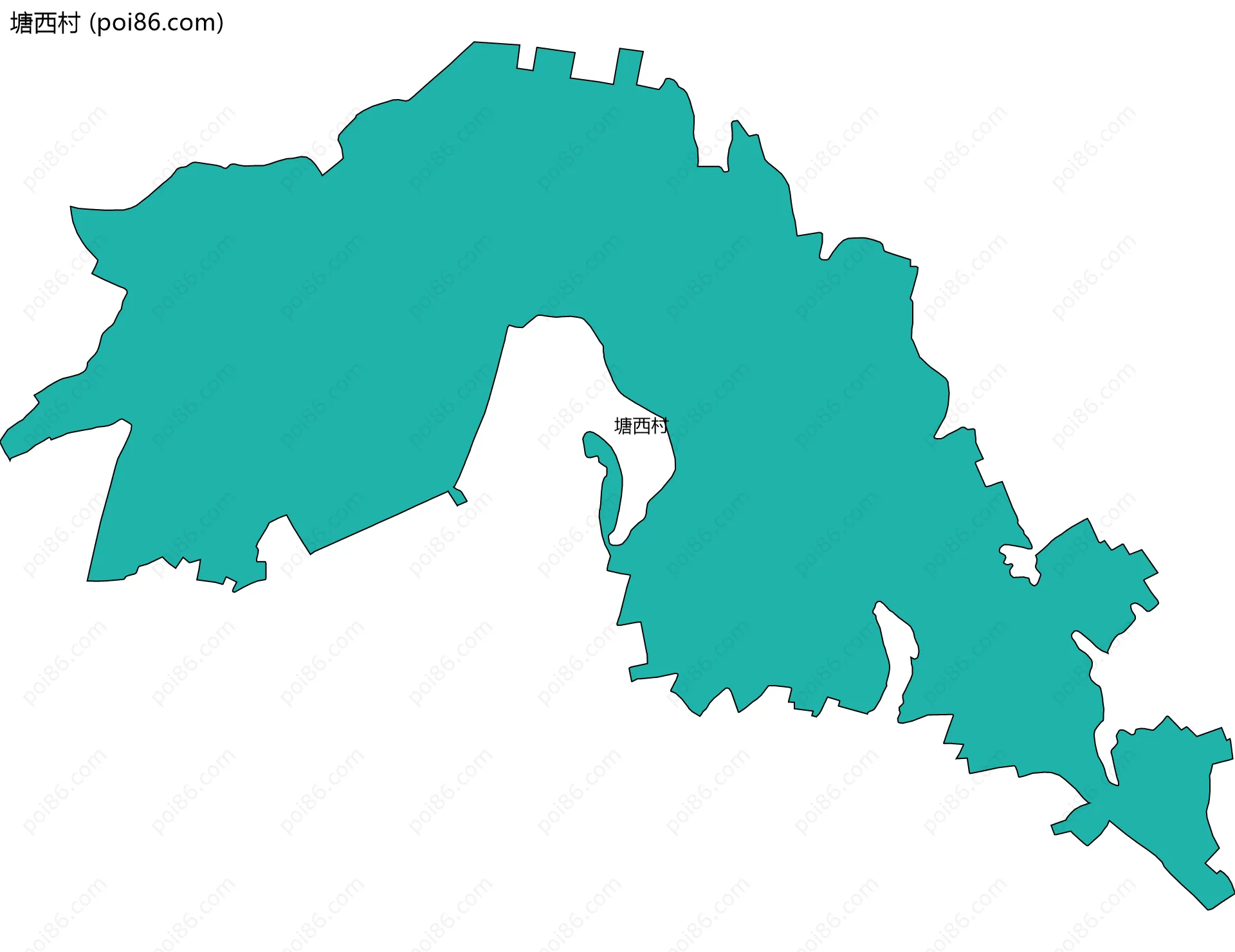 塘西村边界地图