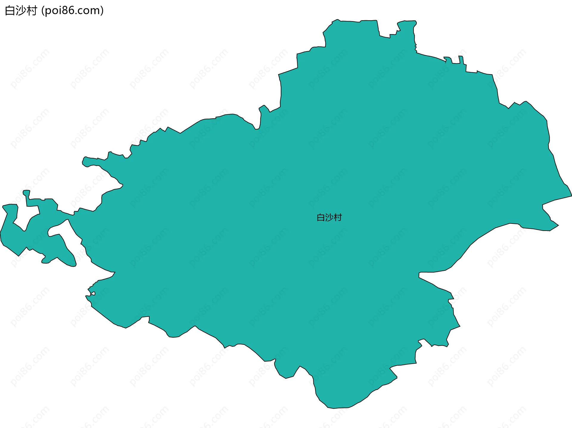 白沙村边界地图