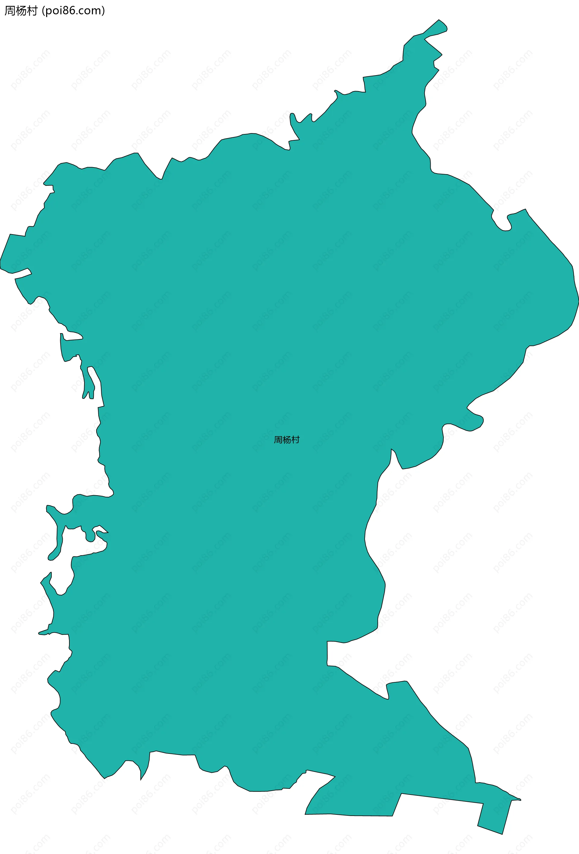 周杨村边界地图