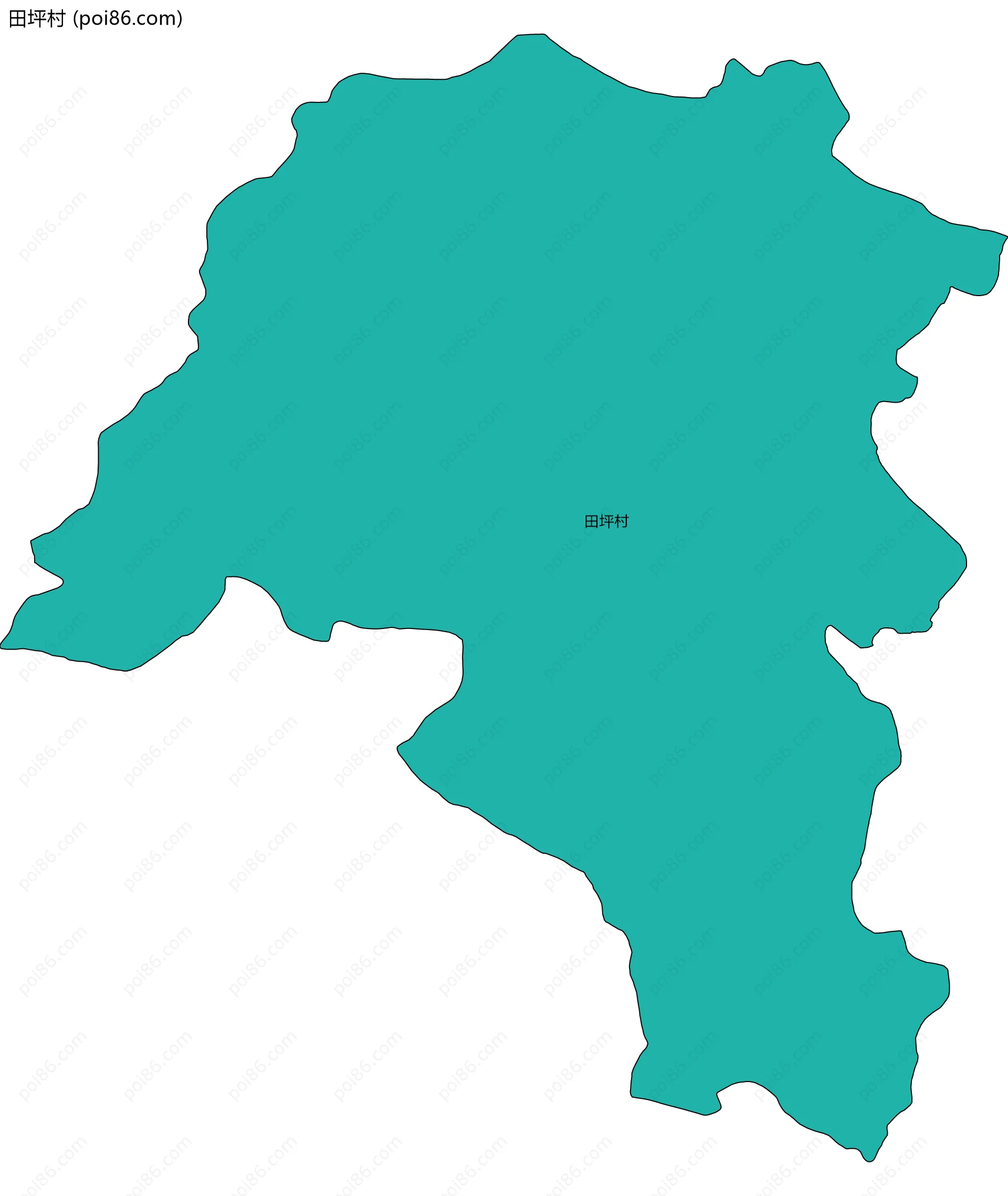 田坪村边界地图